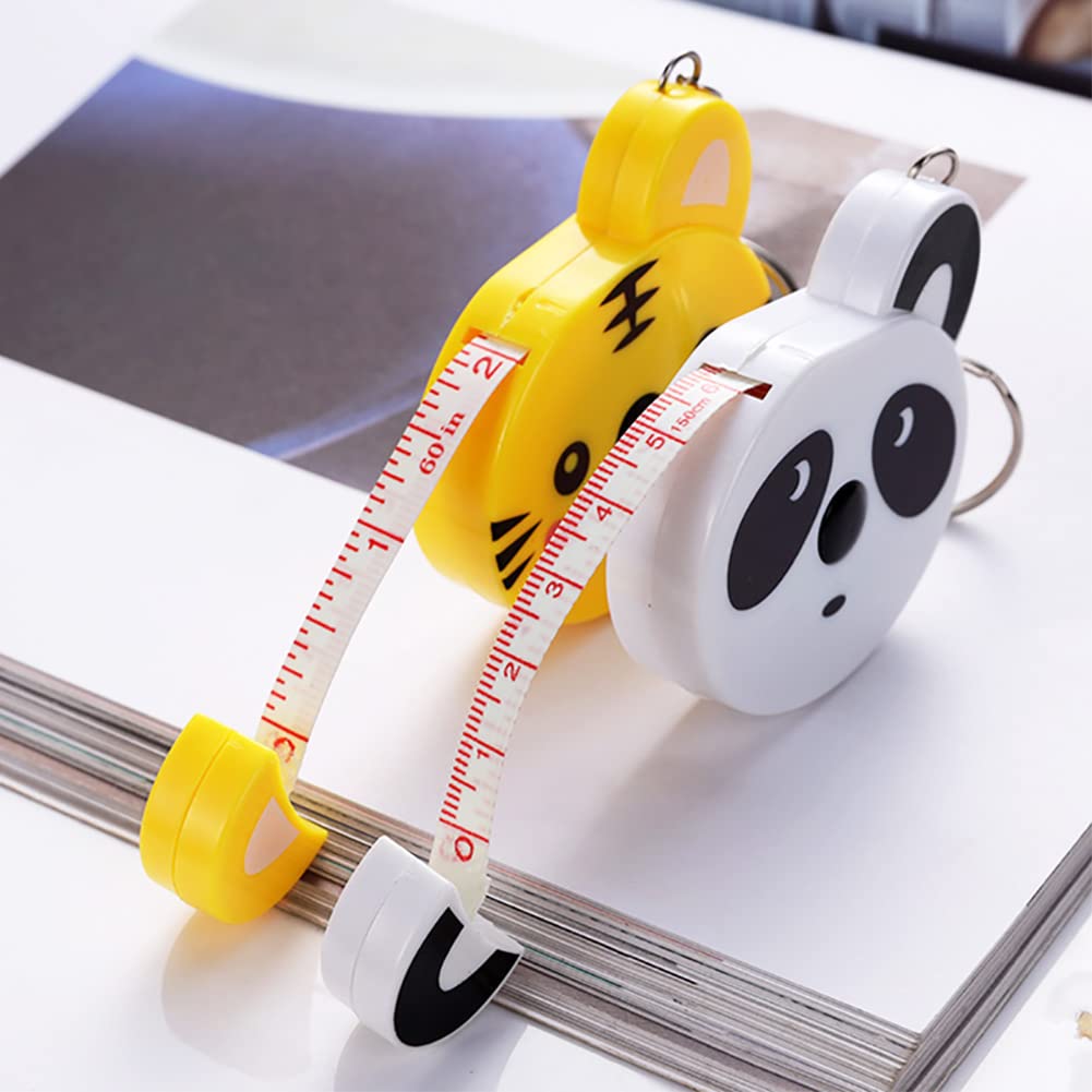 4pcs 60-Inch (1.5 Meter) Soft Retractable Measuring Tape - Cute Kawaii Animal Design for Body Measurements, Sewing & Tailoring | Perfect for DIY Crafts, Fashion Design & Home Improvement Projects