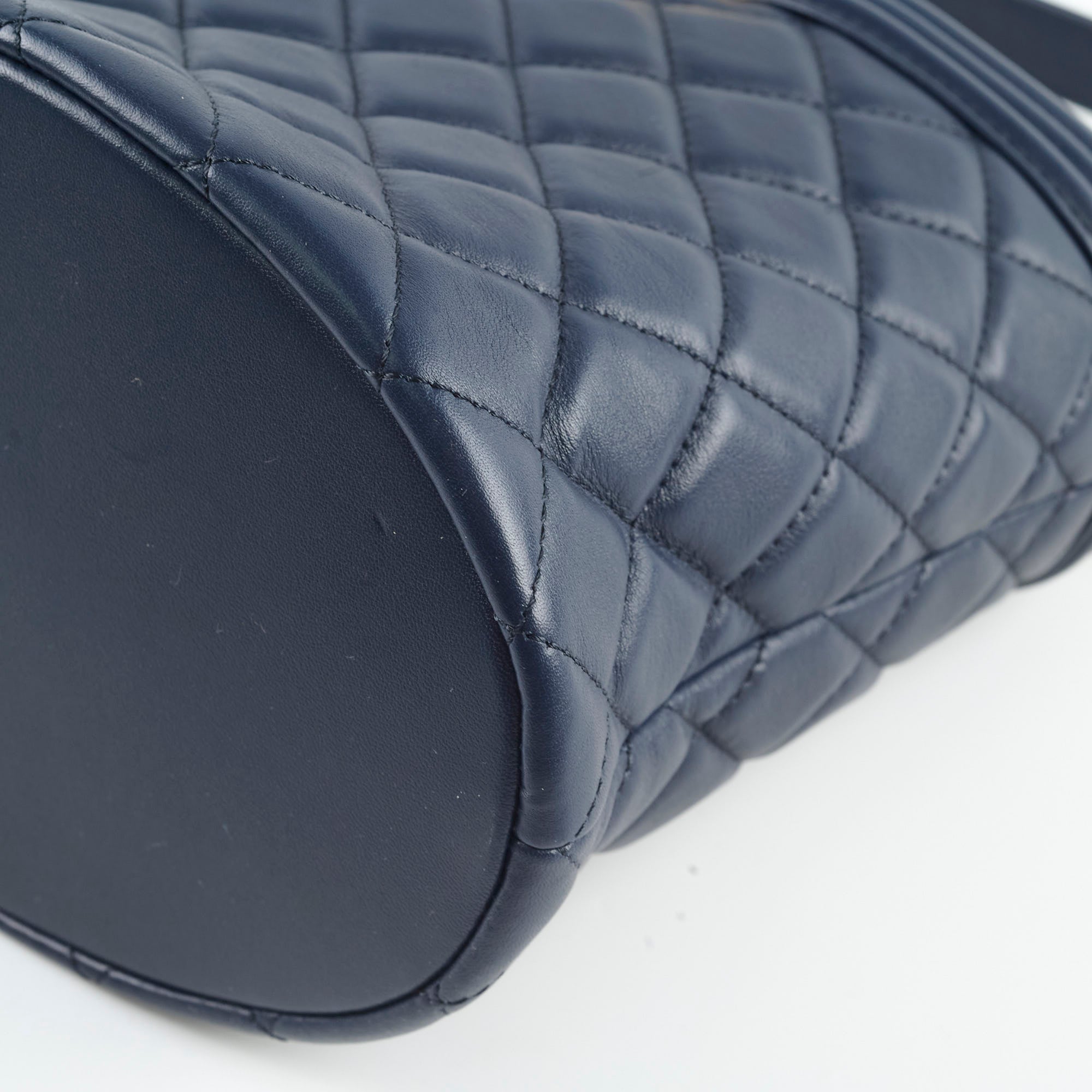 Chanel Boy Bucket Bag in Navy Blue - Luxury Designer Handbag for Women | Perfect for Everyday Use, Work & Special Occasions