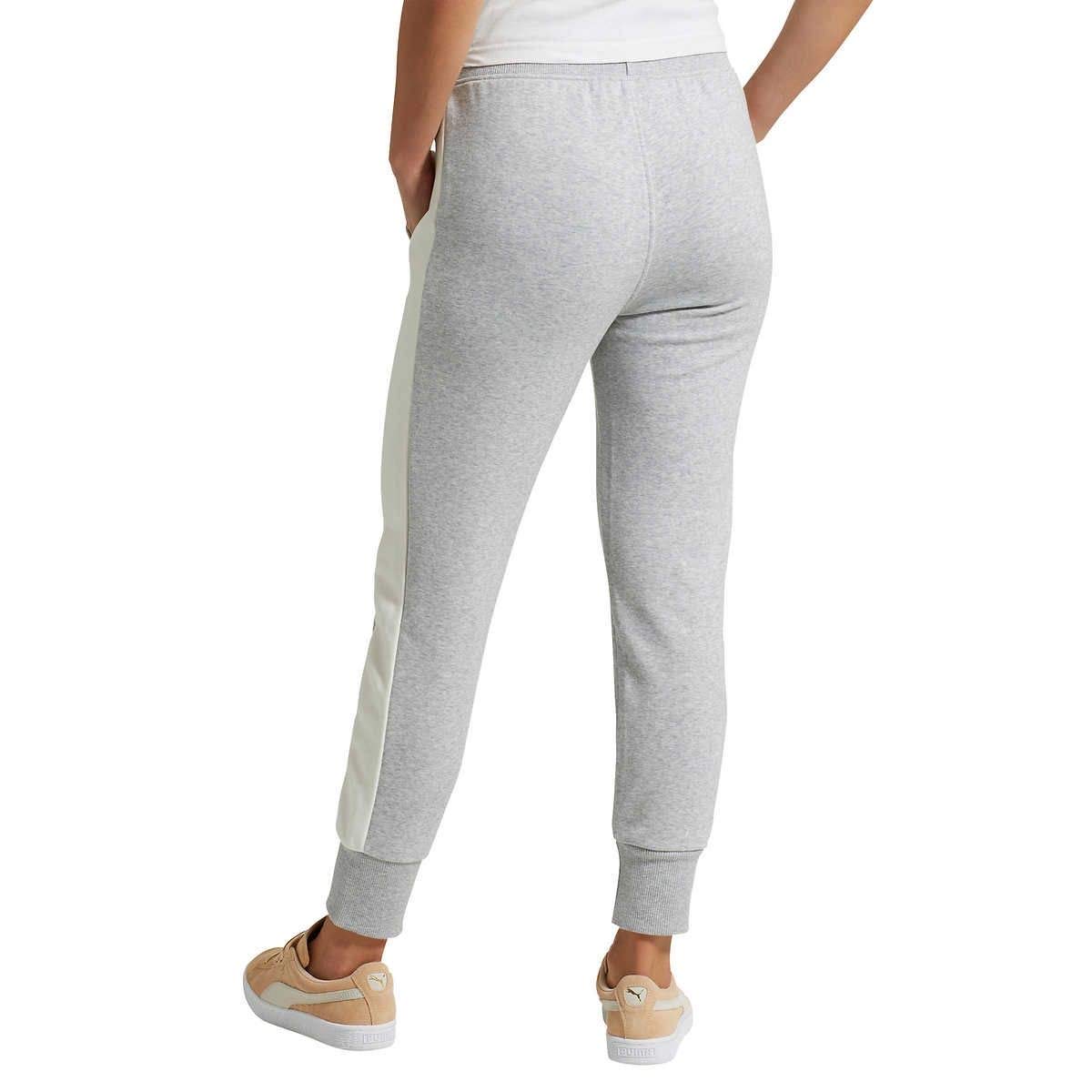 PUMA Women's Light Grey Heather Sweatpants - Medium Size Jogger Pants for Running, Yoga & Lounge Wear - Comfortable Athletic Workout Pants