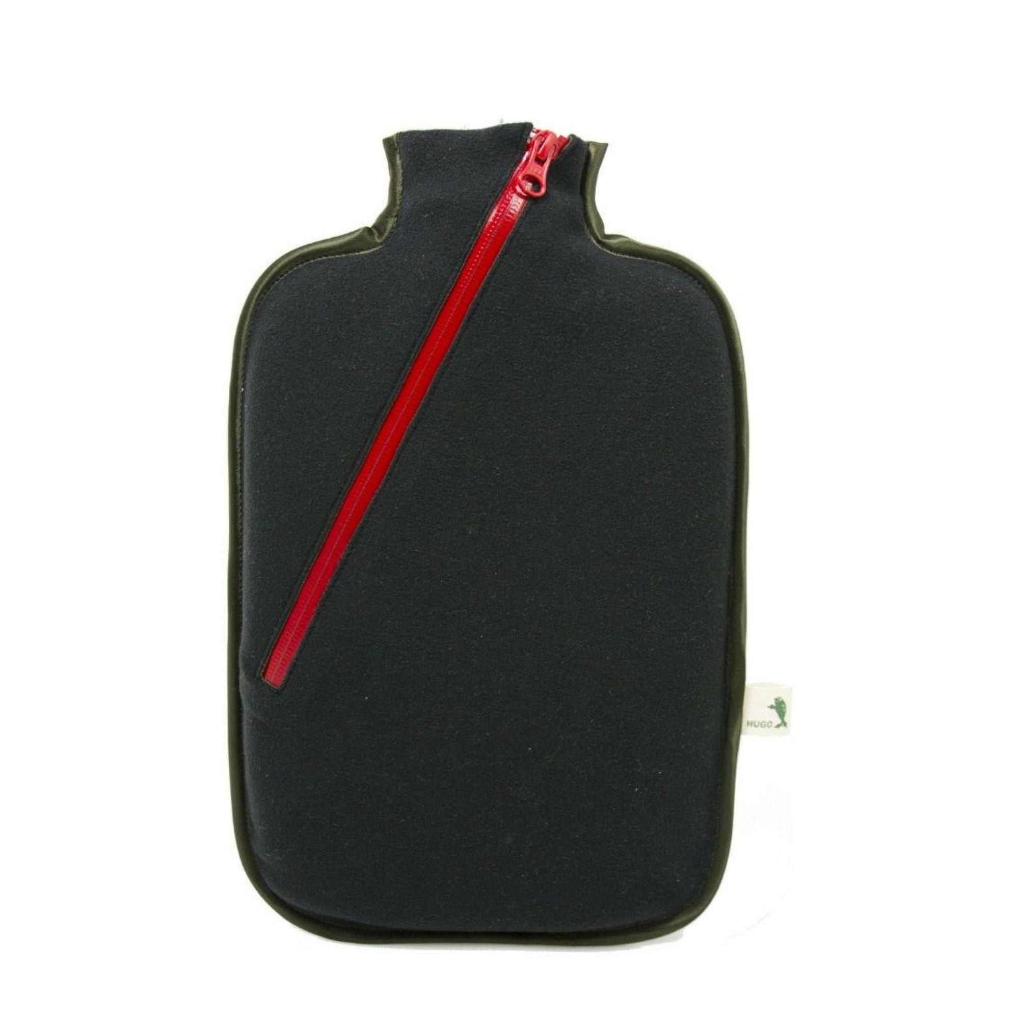 2 Liter Eco-Friendly Hot Water Bottle with Black Zip Cover - Rubber-Free, BPA-Free for Pain Relief, Warmth & Comfort - Perfect for Cold Nights, Menstrual Cramps & Back Pain Relief