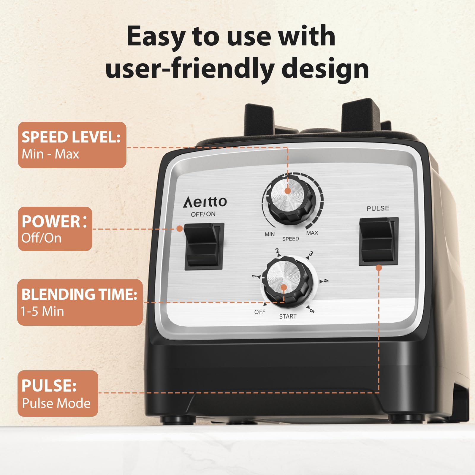 Aeitto 1800W Professional Blender and Grinder Combo - 85oz BPA-Free Large Capacity Countertop Blender for Smoothies, Ice Crushing, Frozen Drinks - Perfect for Home Kitchen, Restaurants, and Healthy Meal Prep (Silver)