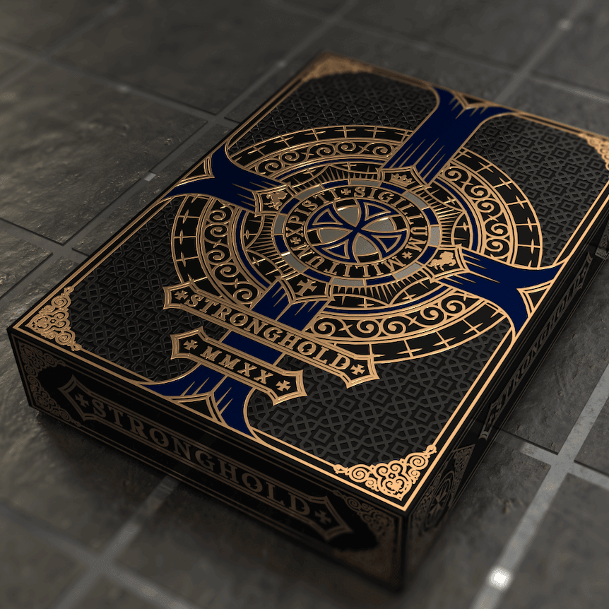 Premium Gilded Stronghold Sapphire Copper Edition Playing Cards - Luxury Deck for Poker, Magic Tricks & Collectors