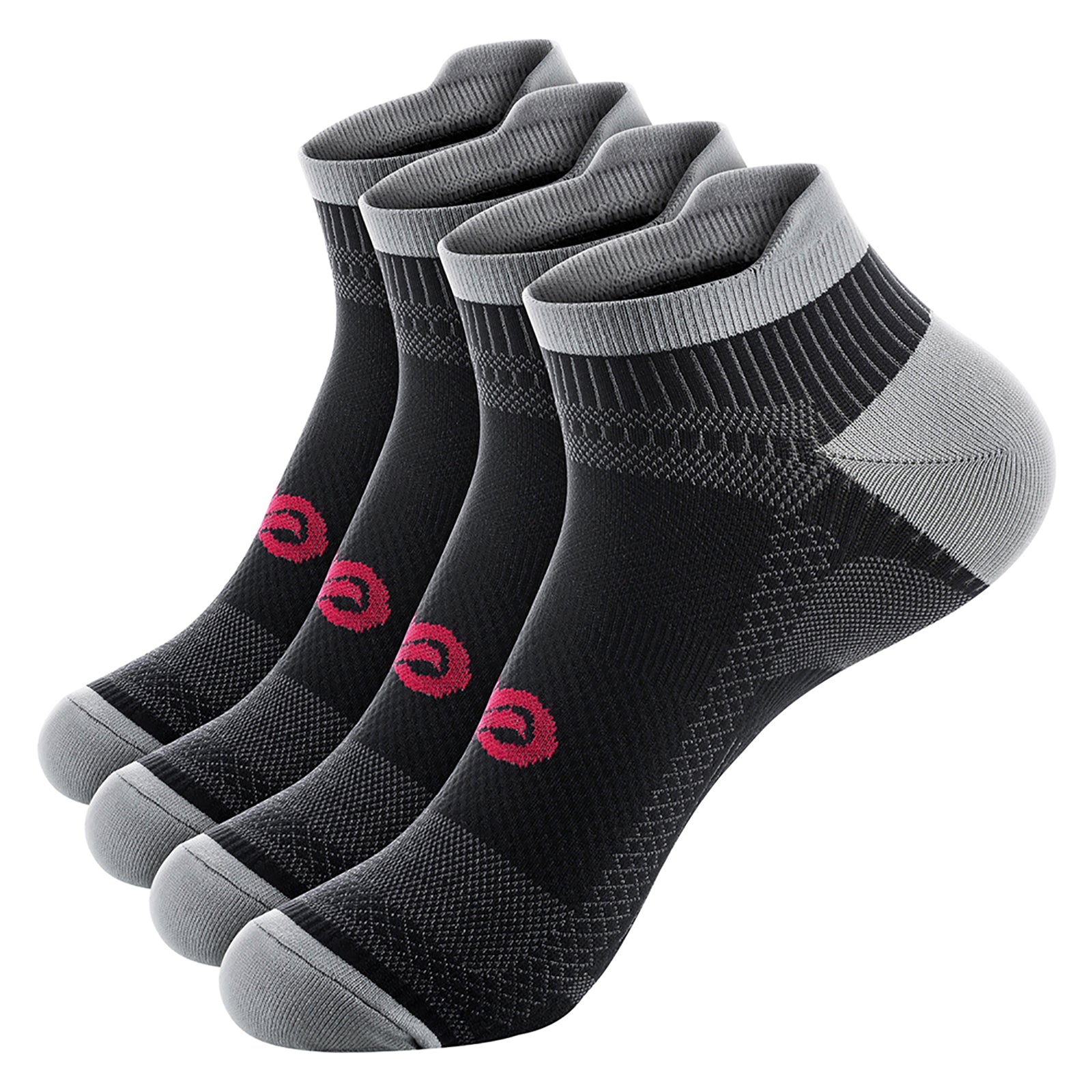 GECKOMAN x PAPLUS Ankle Compression Running Socks for Men & Women - 2 Pairs Pack - Moisture Wicking & Breathable for Marathon, Hiking, Gym Workout & Sports Performance