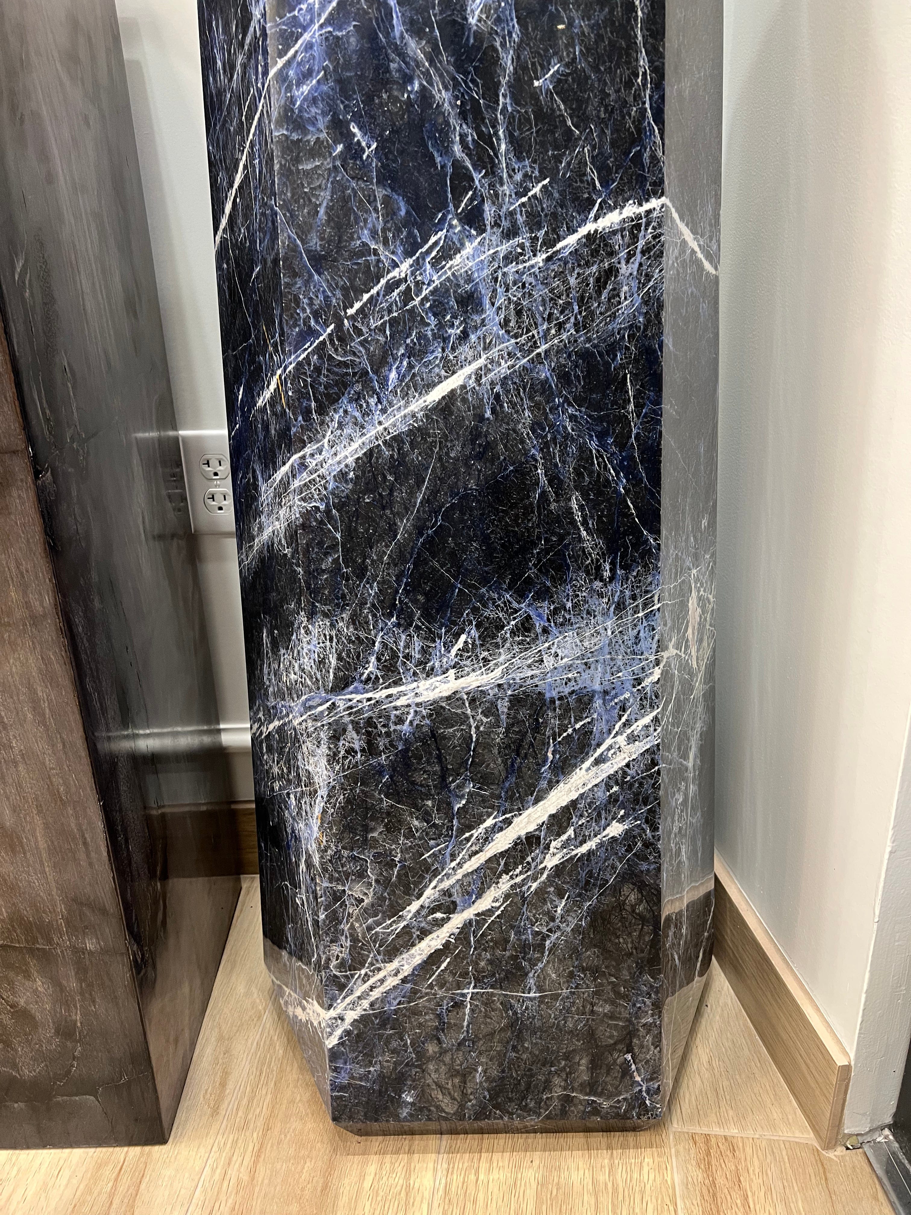 59” Natural Sodalite Obelisk from Brazil - 320 kg Large Healing Crystal for Home Decor, Meditation & Spiritual Energy