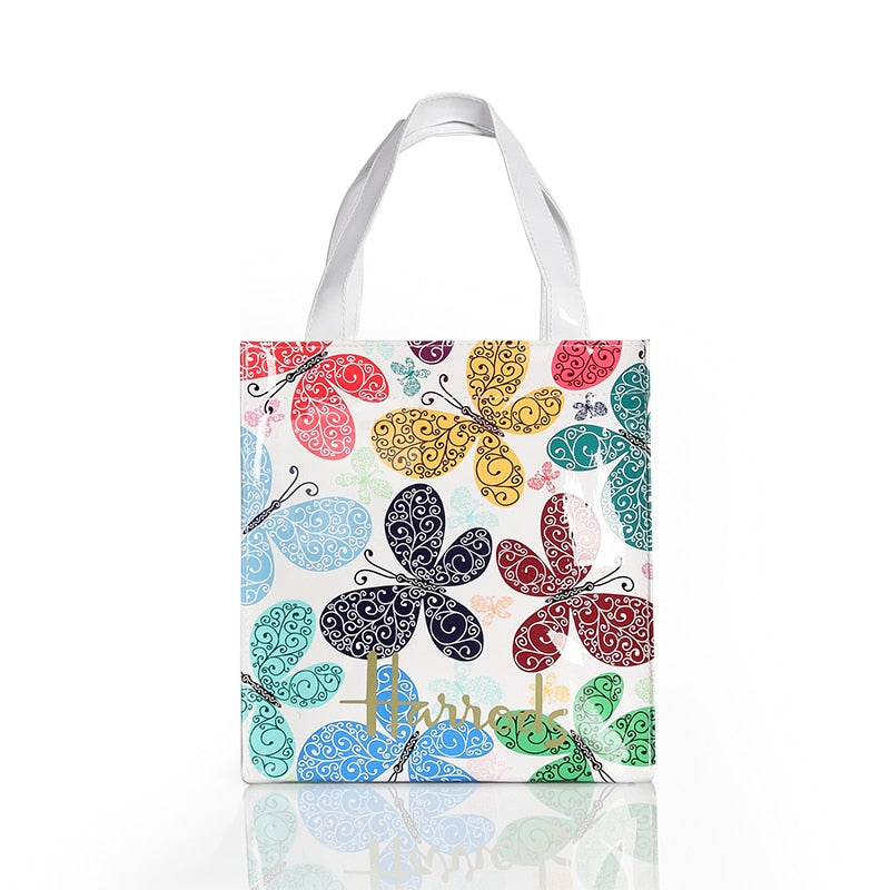 Eco-Friendly Women's Floral Tote Shopping Bag - Reusable Grocery Bag for Beach, Market & Daily Use