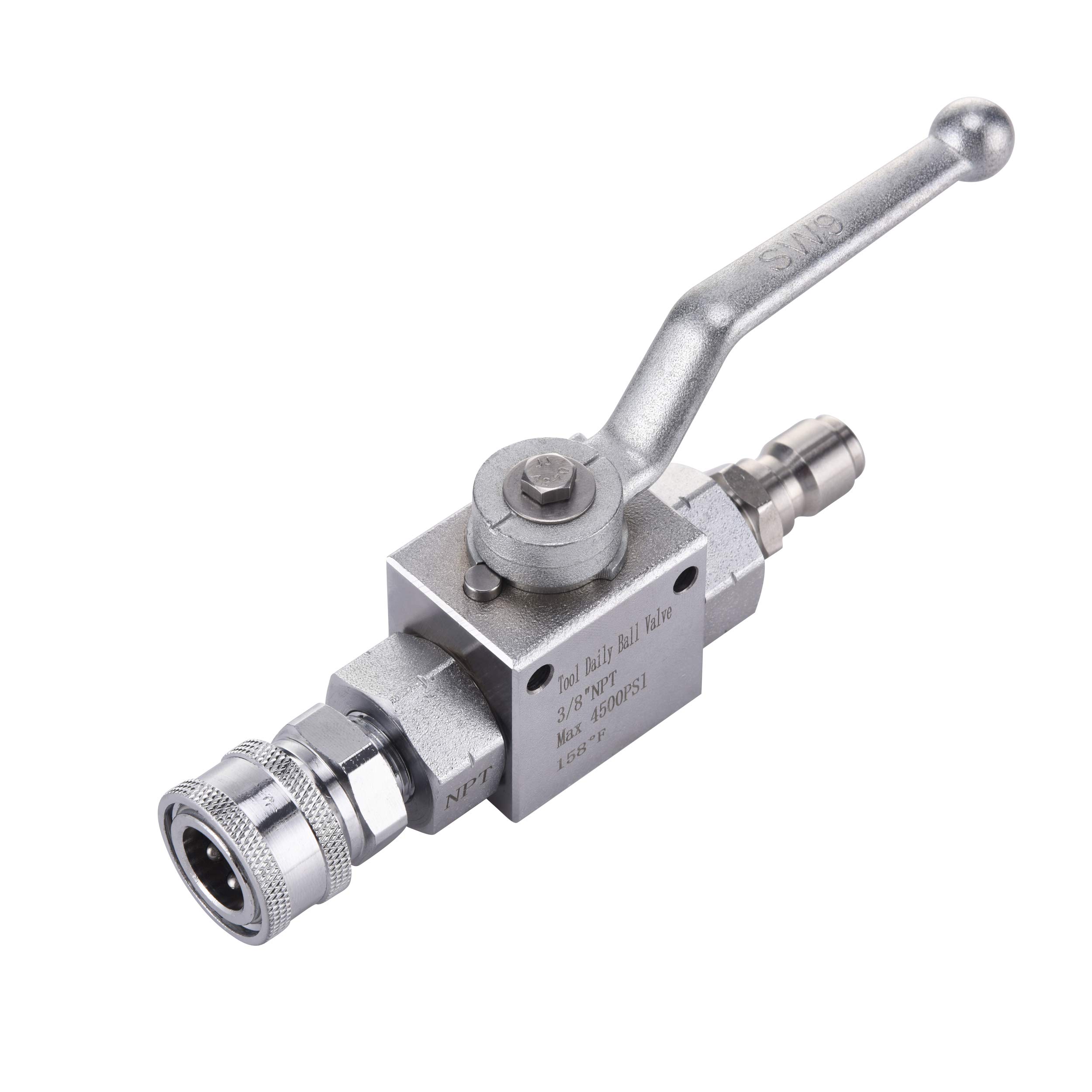 3/8 Inch Quick Connect Pressure Washer Ball Valve Kit - Heavy Duty Brass Fittings for Power Washer Accessories, Garden Hose & Water Sprayer Connections (Ideal for Car Washing, Deck Cleaning & Outdoor Equipment Maintenance)