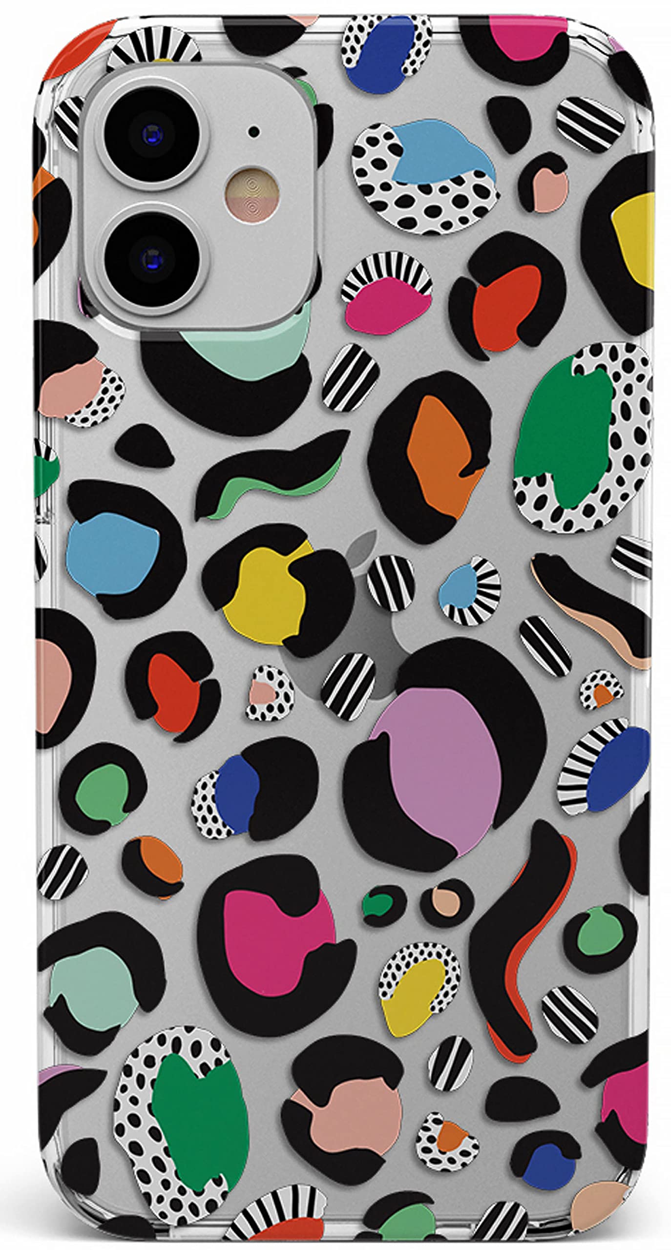 Casely iPhone 12 Mini Case - Stylish Rainbow Leopard Print Protective Cover | Shockproof & Scratch Resistant | Perfect for Parties, Travel & Everyday Use