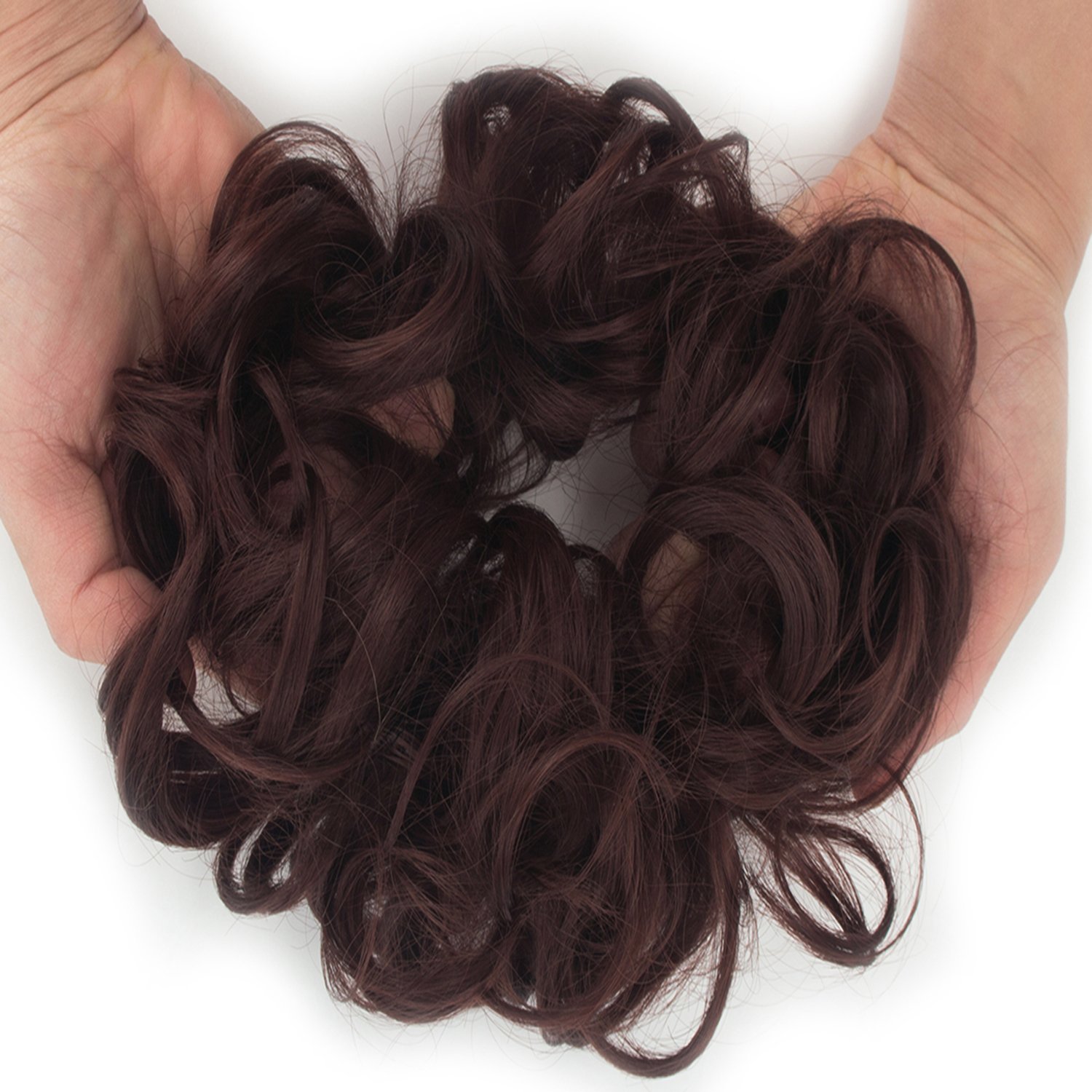 Messy Hair Bun Extensions - Chignon Hairpiece for Updo & Ponytail - Soft Scrunchy Hair Scrunchie for Women - Perfect for Weddings, Parties & Everyday Styling
