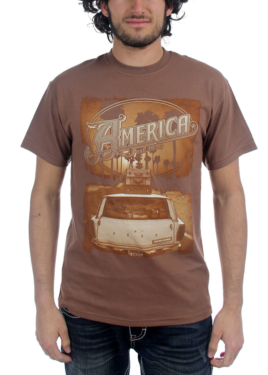 Ventura Highway Men's Brown T-Shirt | Premium Cotton Casual Tee for Everyday Wear | Perfect for Road Trips, Beach Outings & Street Style