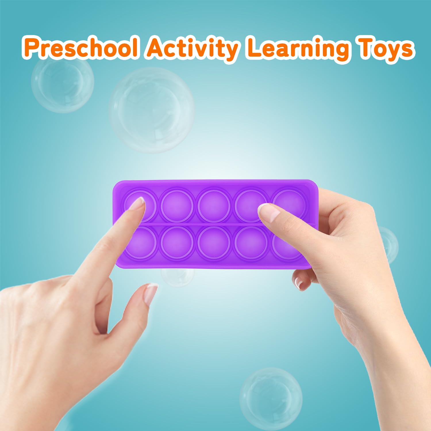 Ten Frame Pop Board - 6 Pack Montessori Math Counting Toy for Kids, Sensory Fidget Tools for Classroom, Quiet Bubble Poppers for Focus & Stress Relief - Perfect for Kindergarten Learning, ADHD & Autism Therapy