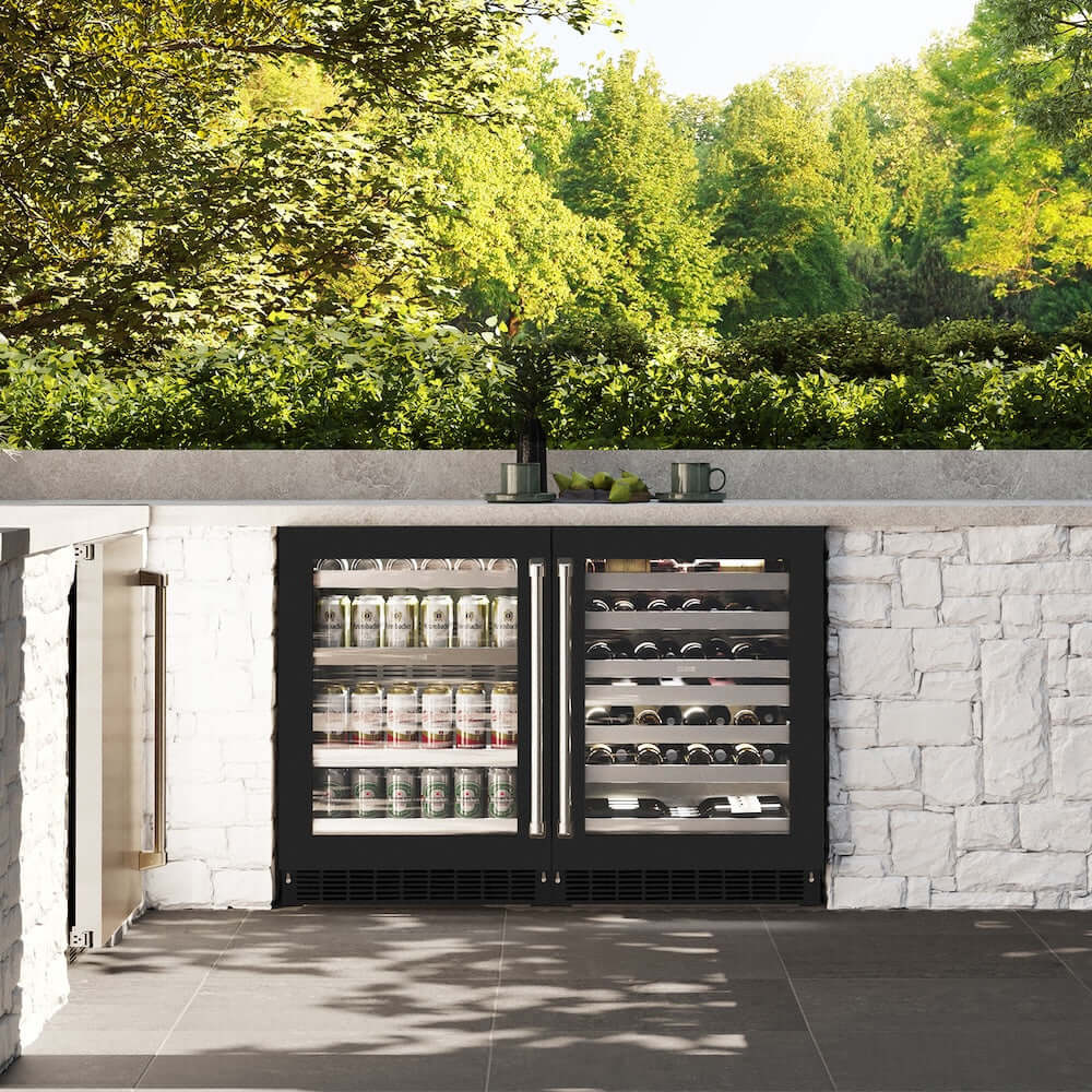 ZLINE 24 Inch Dual Zone Wine Cooler Refrigerator - 44 Bottle Capacity, Black Matte Glass Door, Touchstone Series (RWDO BLM 24) - Perfect for Home Bars, Wine Cellars, and Entertaining Spaces