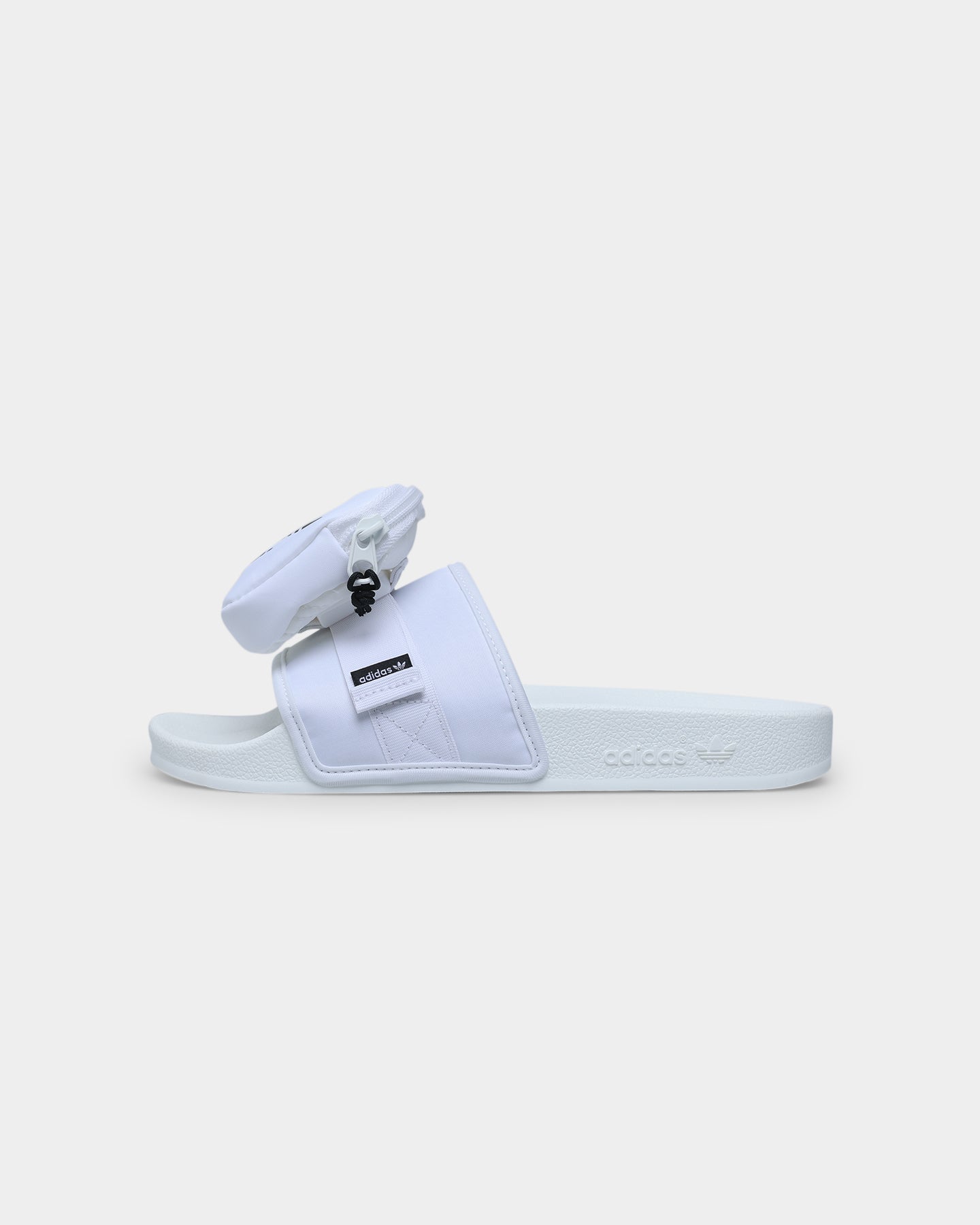 Adidas Pouchylette Slides for Men & Women - Cloud White/Core Black - Comfortable Summer Sandals for Beach, Pool & Casual Wear
