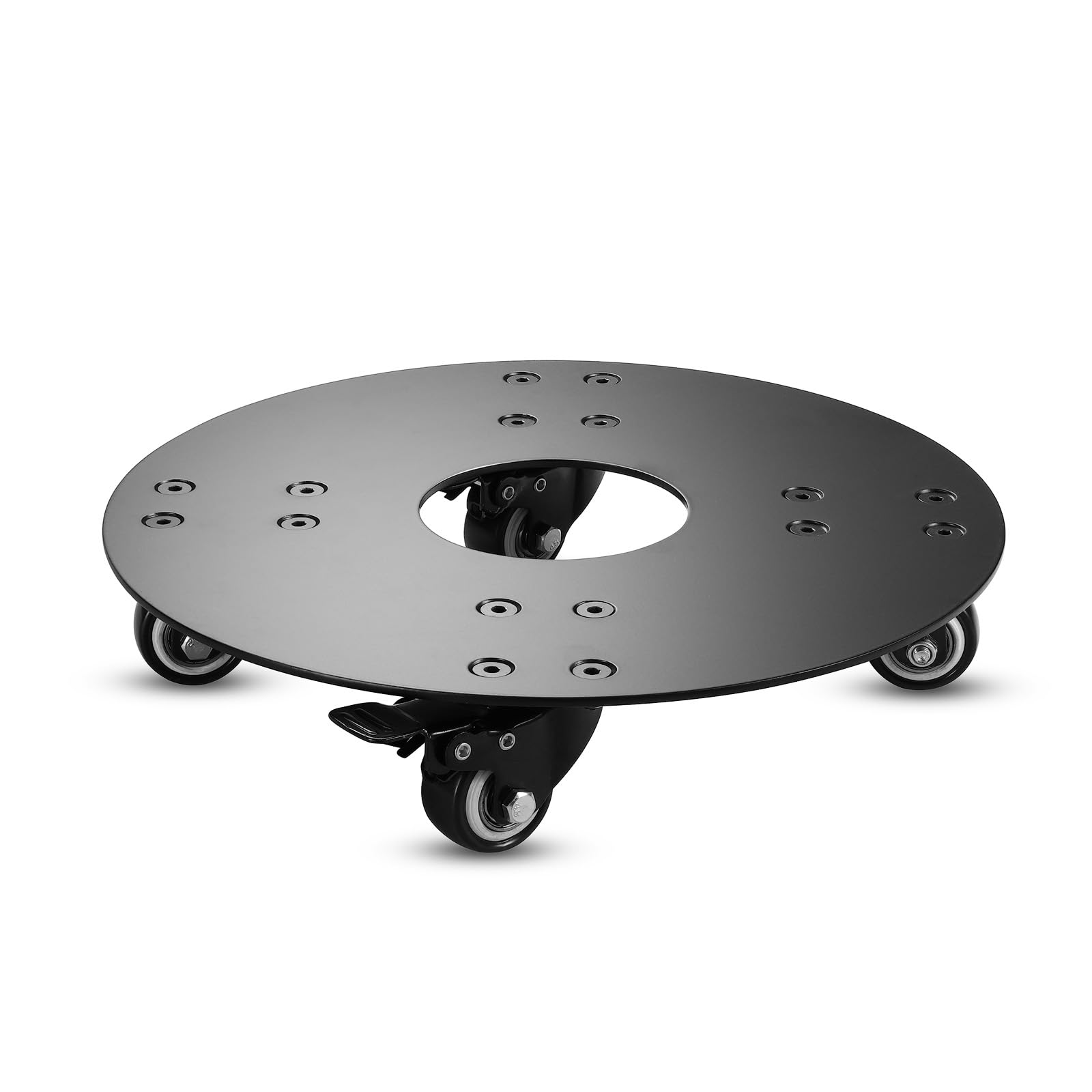 Heavy Duty Rolling Plant Stand with Wheels - 3.0mm Thick Aluminum Alloy Plant Caddy for 12 Inch Pots (500lbs Capacity) - Black Small Wheels for Indoor/Outdoor Garden, Patio, and Home Decor