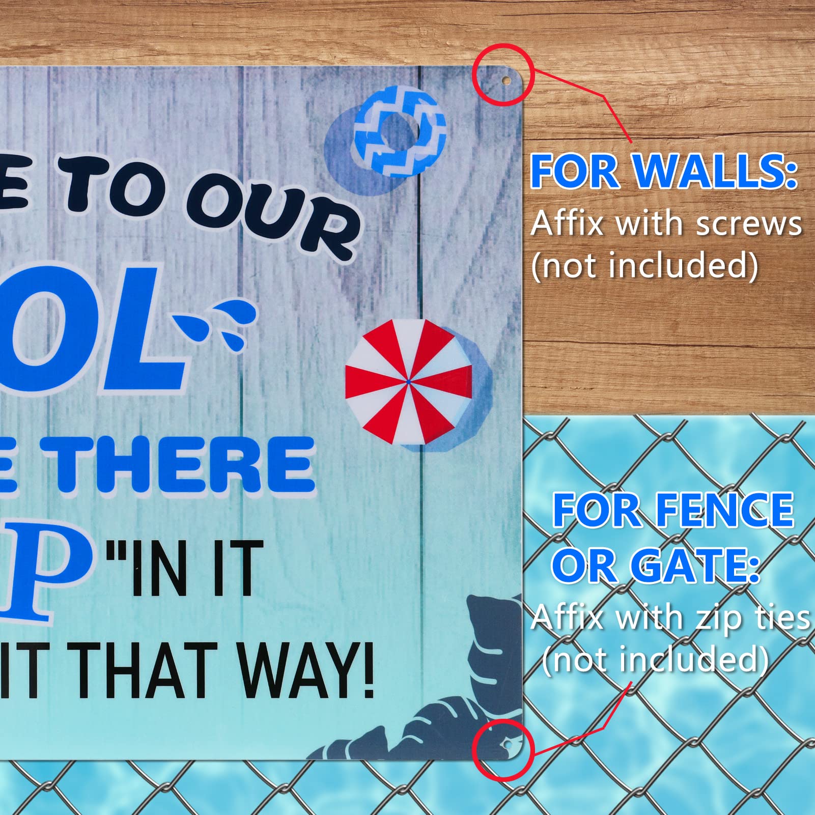 18 x 12 Inch Funny Pool Metal Sign - Welcome To Our OOL No P Rustproof Waterproof Aluminum Sign for Swimming Pool Decor Indoor Outdoor Wall Home Backyard Party Decorations