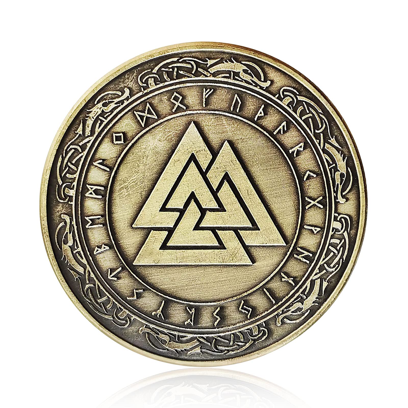 Viking Rune Coin Set of 5 - Norse Mythology Amulet Necklace - Viking Jewelry Gifts for Men & Women - Perfect for Cosplay, LARP, Historical Reenactment & Viking Enthusiasts