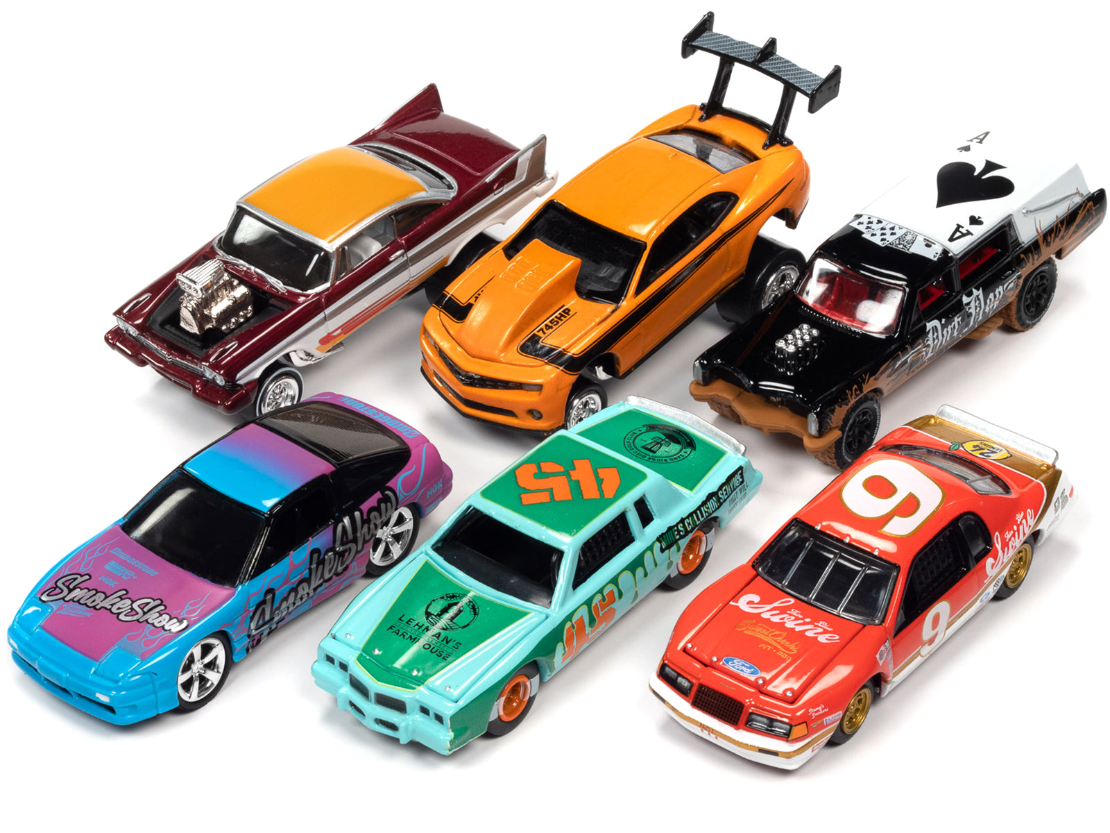 Johnny Lightning 1/64 Diecast Model Cars - Street Freaks 2022 Set A (6-Piece Collection) - Perfect for Collectors, Display, and Racing Enthusiasts