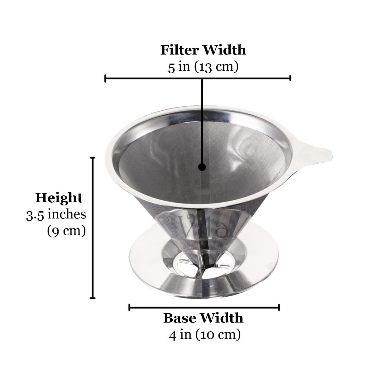 Premium Stainless Steel Fine Mesh Coffee Filter - Reusable Pour Over Coffee Dripper for Standard Pots & Cups | Lightweight, Paperless, Eco-Friendly | Perfect for Home Brewing, Camping & Office Use