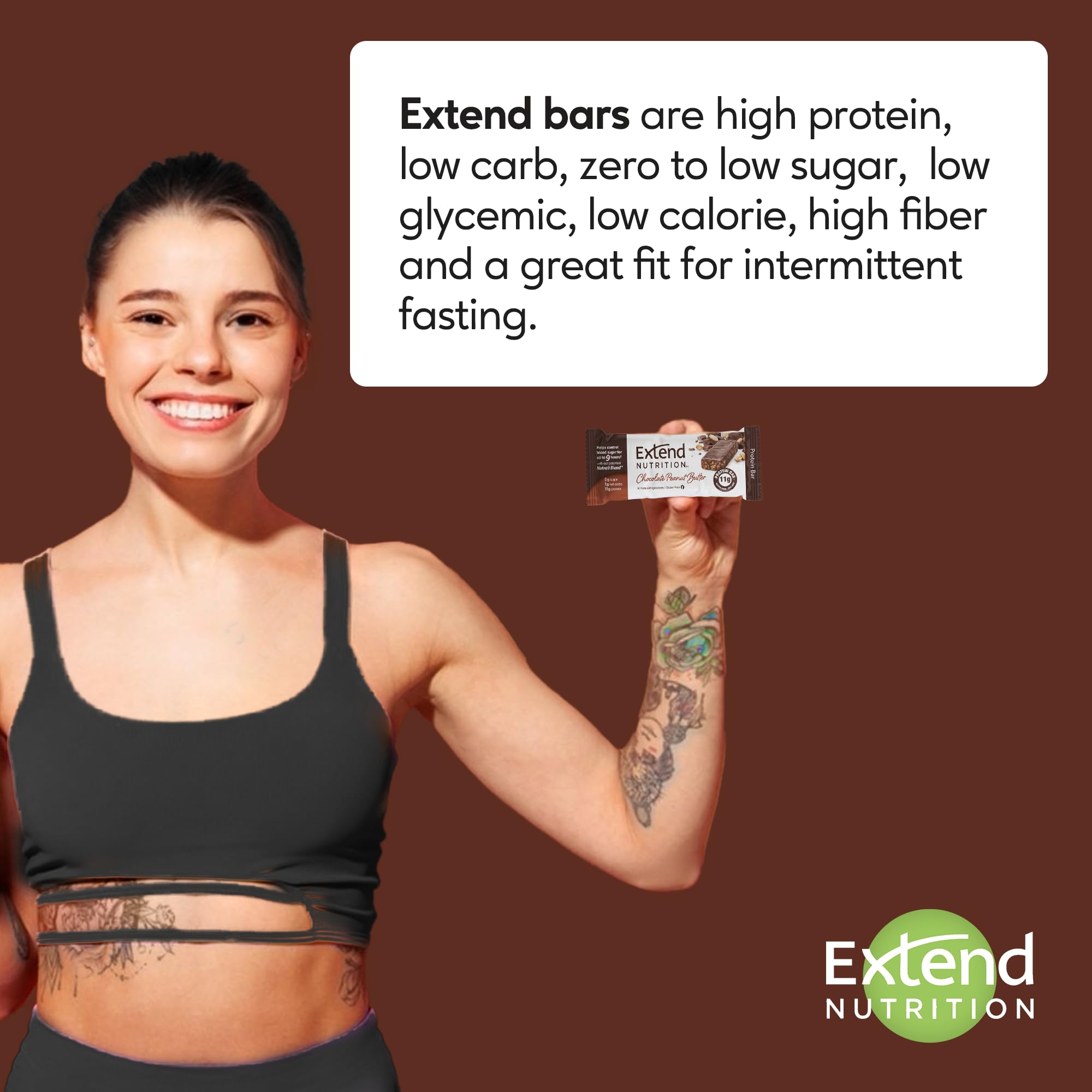 Sugar Free Protein Bars - Keto, Low Carb, High Protein & Fiber for Energy & Hunger Control - Chocolate Peanut Butter (12 Pack) - Perfect for Diabetics & Healthy Snacking
