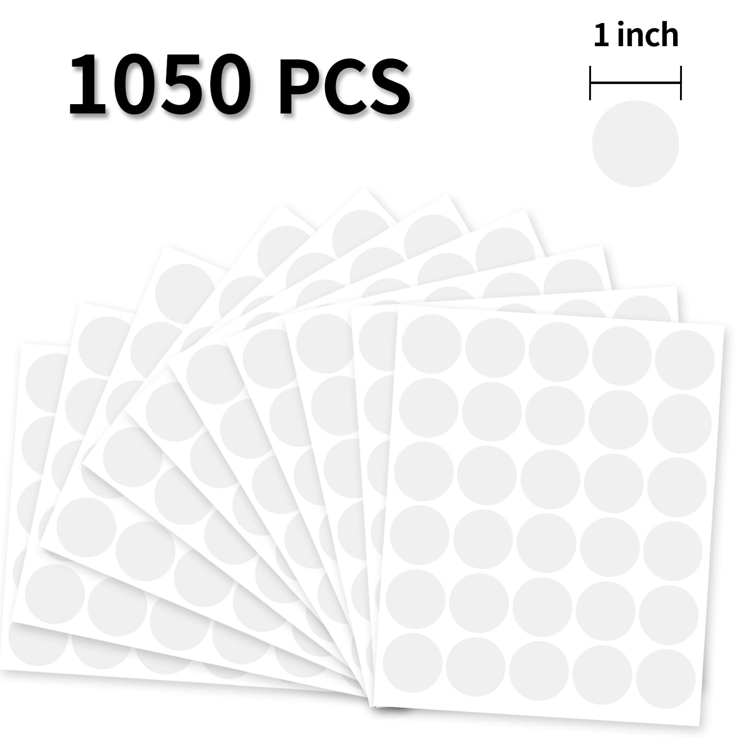 1 Inch Clear Transparent Round Waterproof Stickers - 1050 Self-Adhesive Labels per Bag for Envelope Sealing, Retail Packaging & DIY Projects | Perfect for Mailing, Gift Wrapping & Organizing