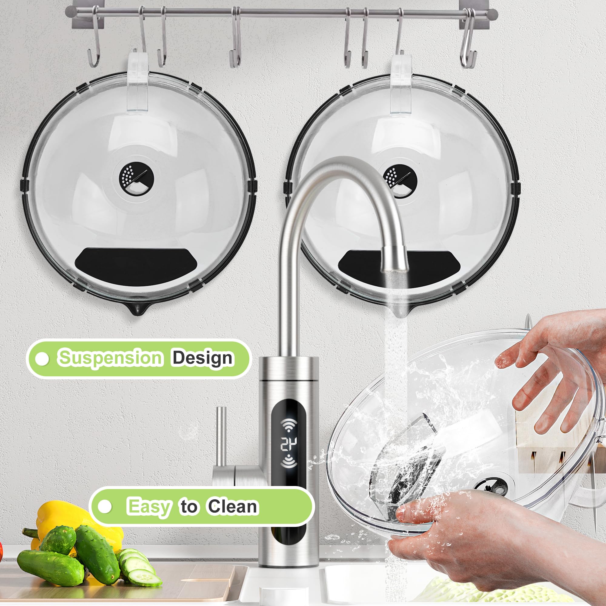 10-Inch Clear Microwave Splatter Cover with Water Steamer | Splatter Guard Lid for Microwave Oven | BPA-Free Kitchen Accessory for Cooking, Reheating & Steaming Food | Perfect for Meal Prep & Leftovers