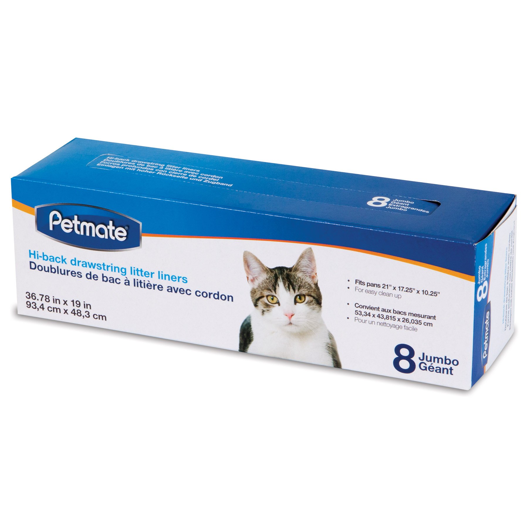 Petmate Drawstring Hi-Back Litter Box Liners - Leak-Proof Cat Litter Bags for Easy Cleanup | Perfect for Odor Control & Multi-Cat Households