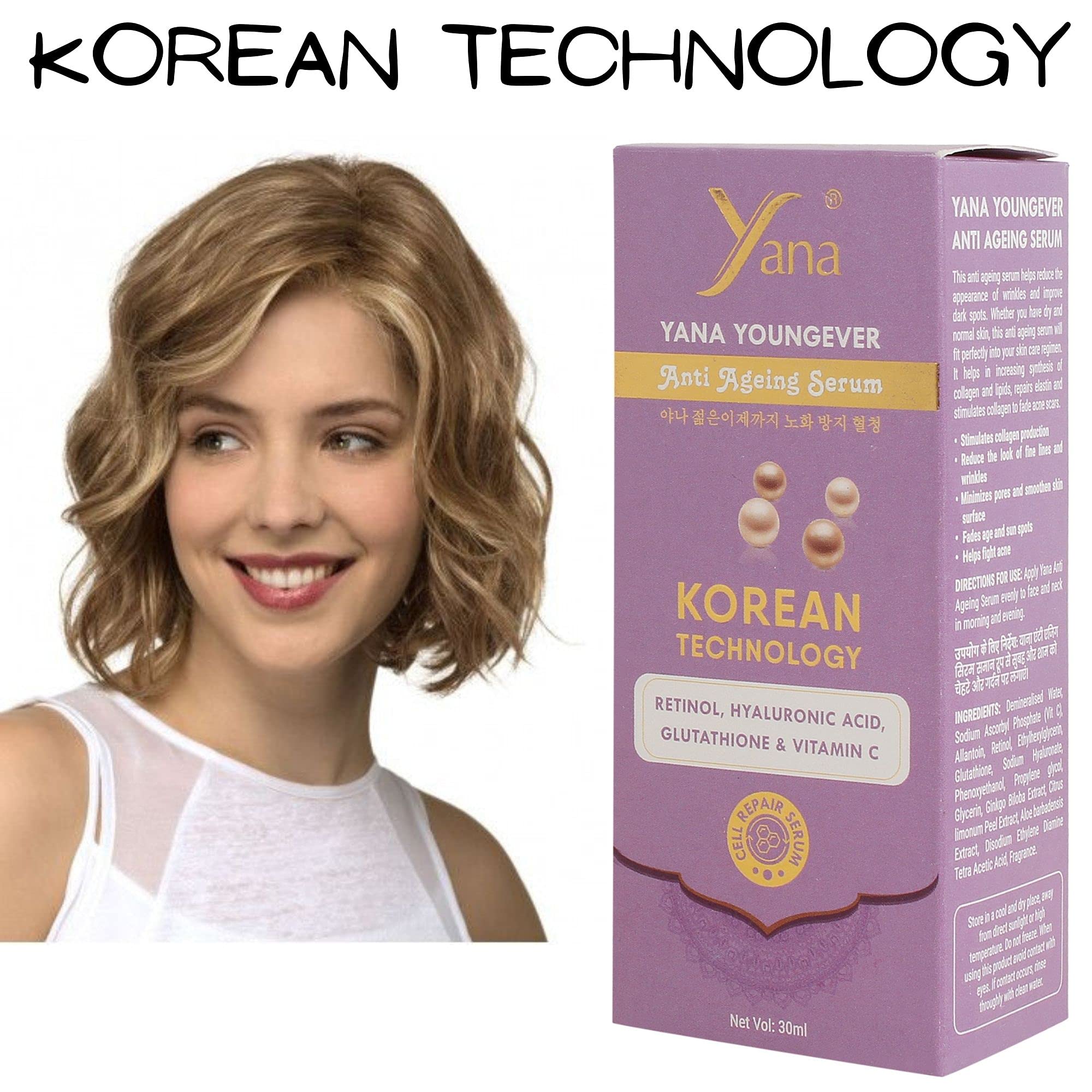 YANA YOUNGEVER Anti-Aging Serum Spray Cream with Korean Technology - Hydrating Facial Moisturizer for Oily Skin Women | Perfect for Daily Skincare Routine & On-The-Go Refreshment