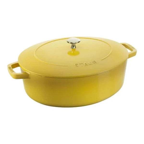 Staub 6.25 Quart Wide Oval Dutch Oven - Enameled Cast Iron Cookware for Braising, Roasting & Baking - Perfect for Soups, Stews & Bread Making