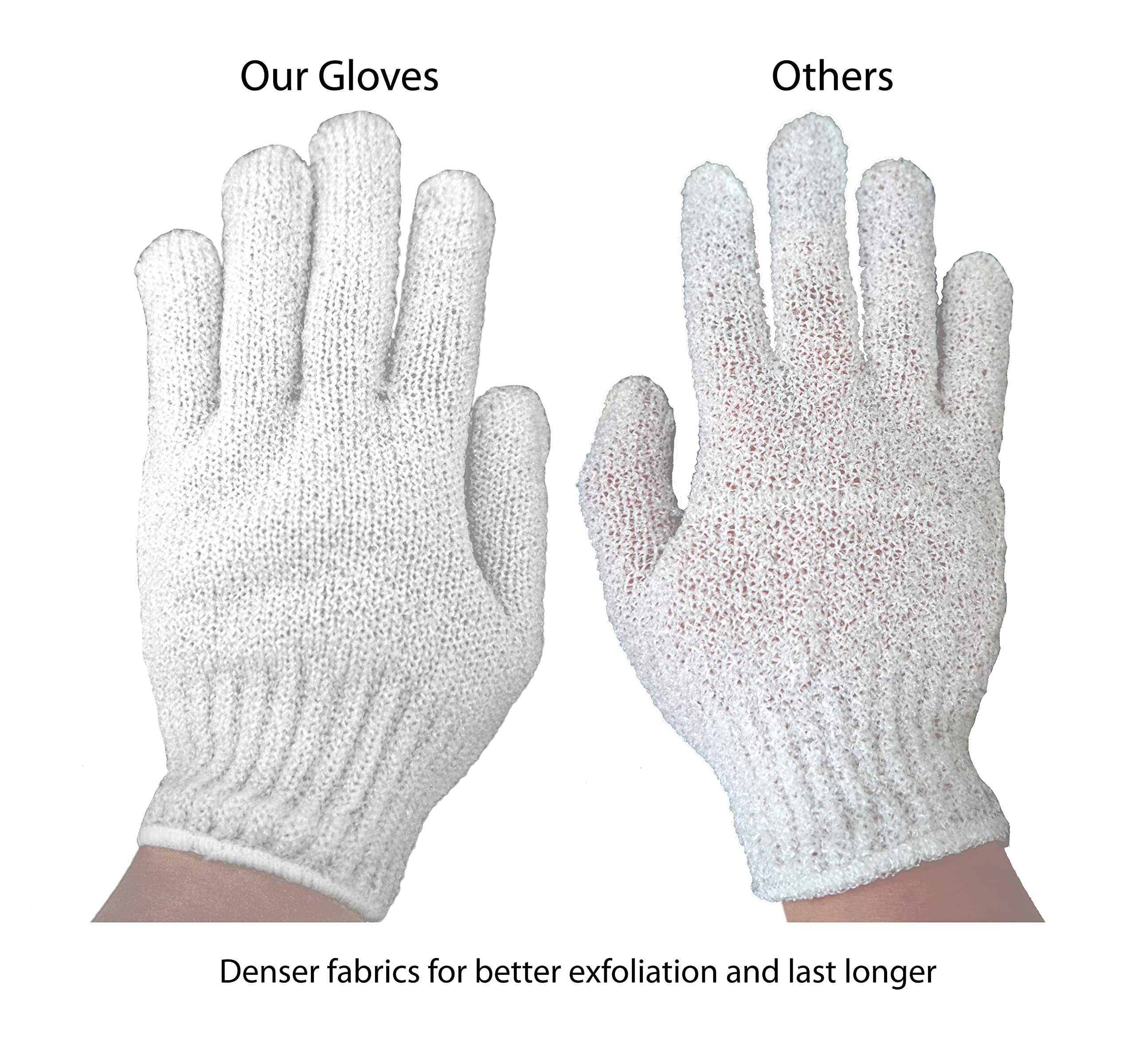 Aquasentials Exfoliating Bath Gloves (4 Pairs) - Premium Exfoliating Gloves for Smooth Skin - Perfect for Body Scrub, Spa & Shower - Great Gift for Women & Men