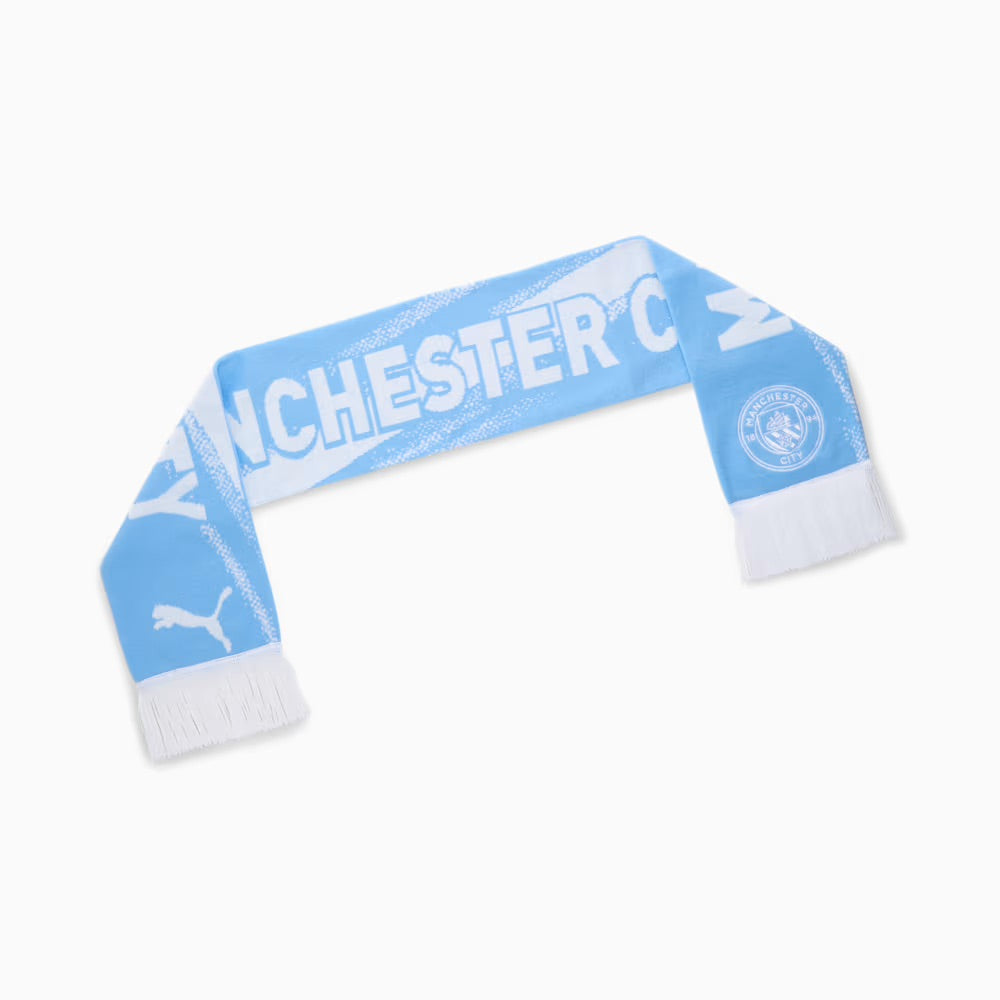 Manchester City FC 2025/26 Official Premier League Scarf - Sky Blue & White Team Colors - Perfect for Matchdays & Cold Weather Support