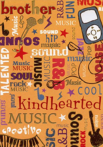 Portable Music Player with Earbuds - Music Themed Birthday Card for Brother | Perfect Gift for Music Lovers, Travel & Daily Commute
