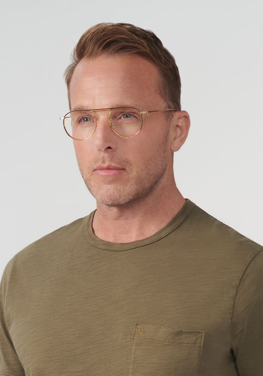 RAMPART OPTICAL Sunglasses | 18K Gold & Matte Black Fade Frame with Crystal Accents - Stylish UV Protection for Outdoor Activities & Fashion Statement