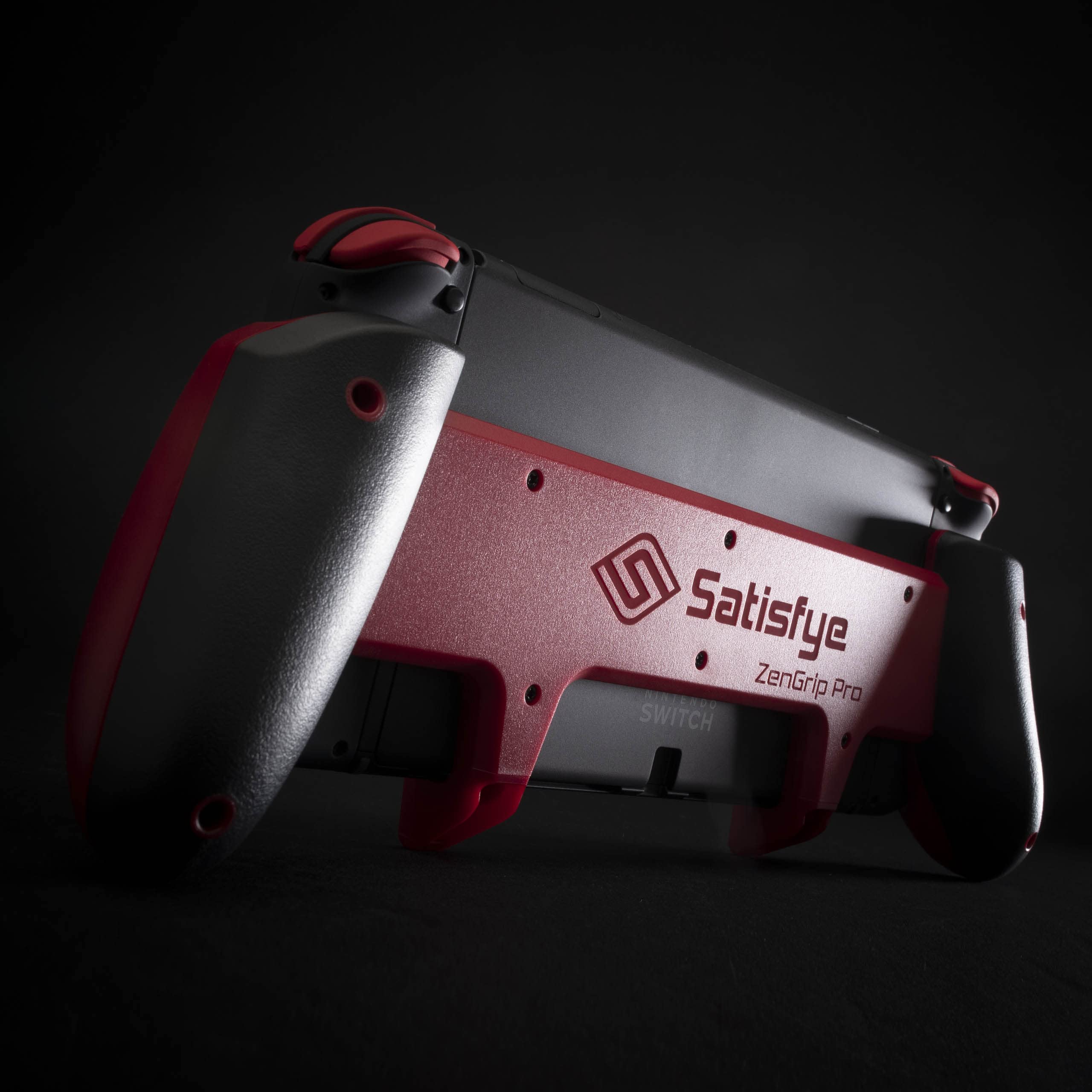 Satisfye ZenGrip Pro Gen 3 OLED Slim Bundle - Diablo Red Nintendo Switch Accessories Set with Pro Grip & Slim Case | Perfect for Gaming On-The-Go & Travel Protection