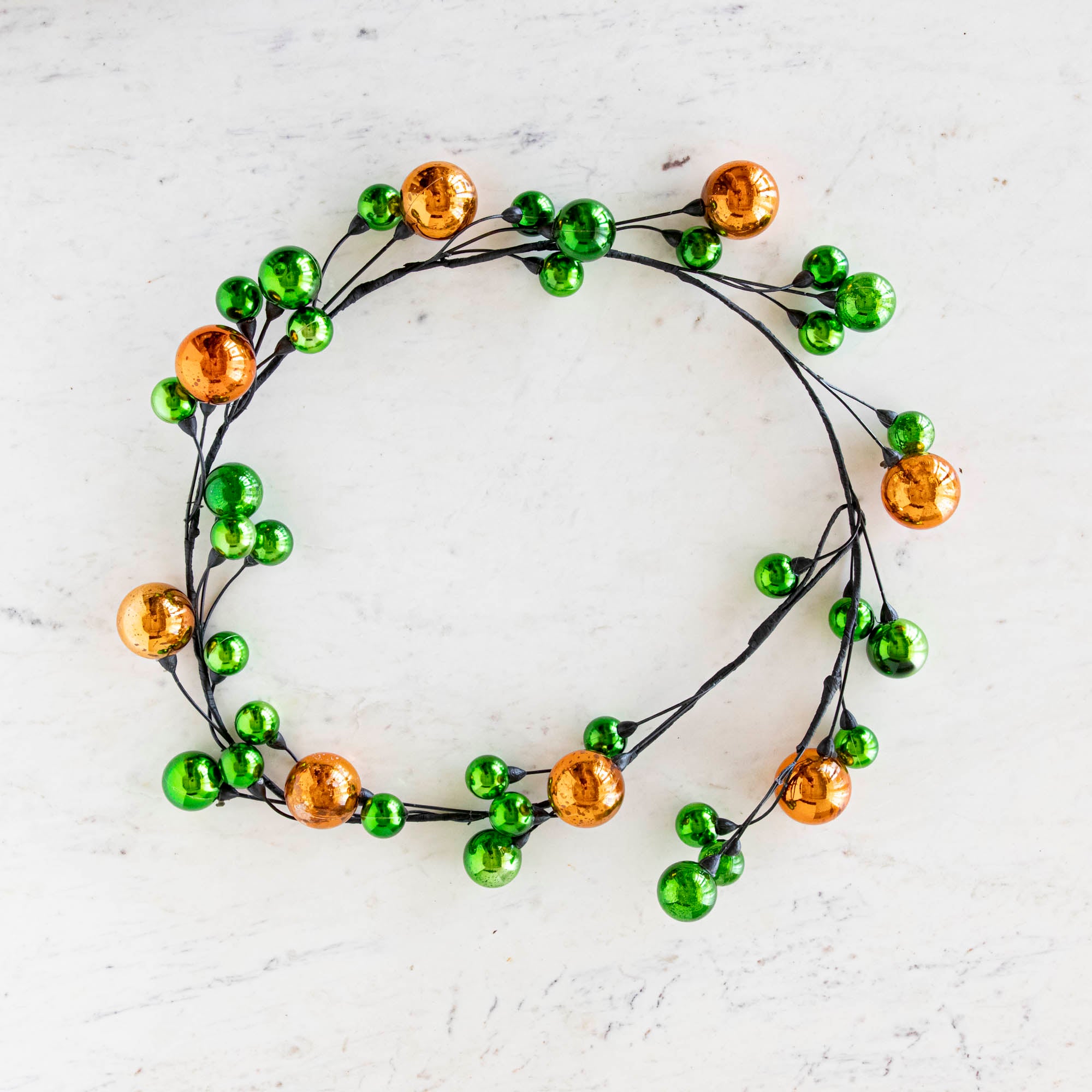 58ft Halloween Ball Garland Decorations - Orange & Black Party Supplies for Spooky Home, Porch, and Outdoor Halloween Decor
