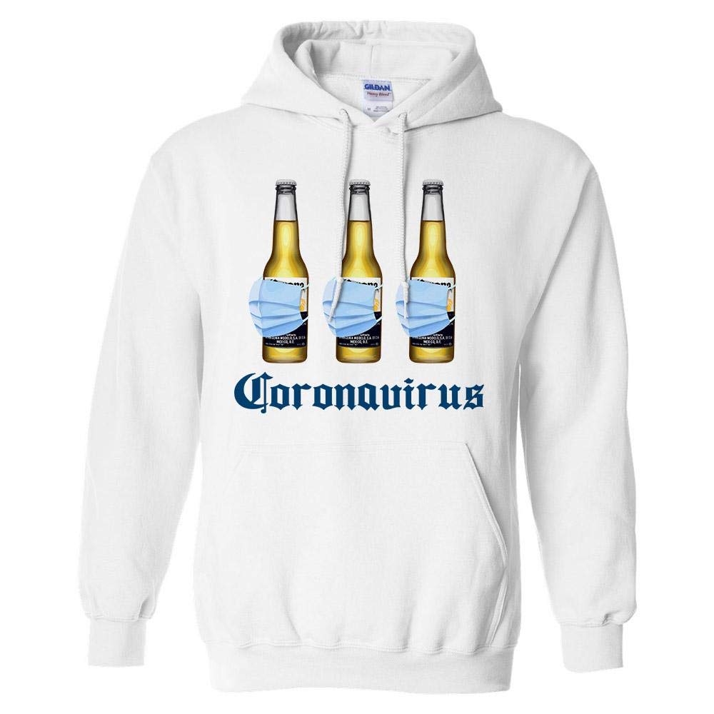 Funny Beer Drinking Hoodie Sweatshirt - Unisex Beer Lover Gift with Virus Mask Design | Perfect for Parties, Halloween & Bar Crawls