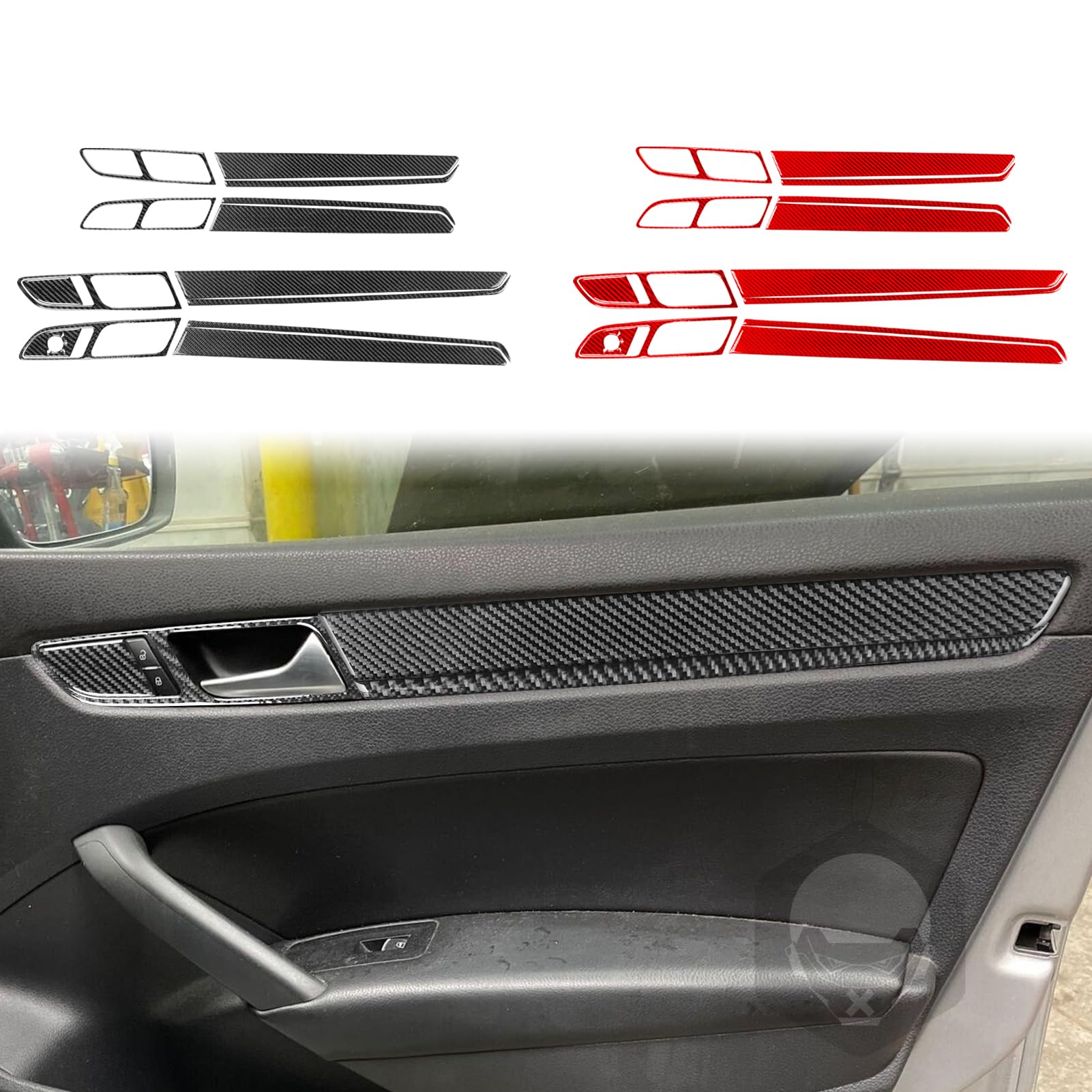 Premium Carbon Fiber Door Panel Kit for Volkswagen Passat NMS B7 (2012-2019) - Black | Interior Upgrade for Enhanced Style & Protection | Perfect for Car Enthusiasts & Customization
