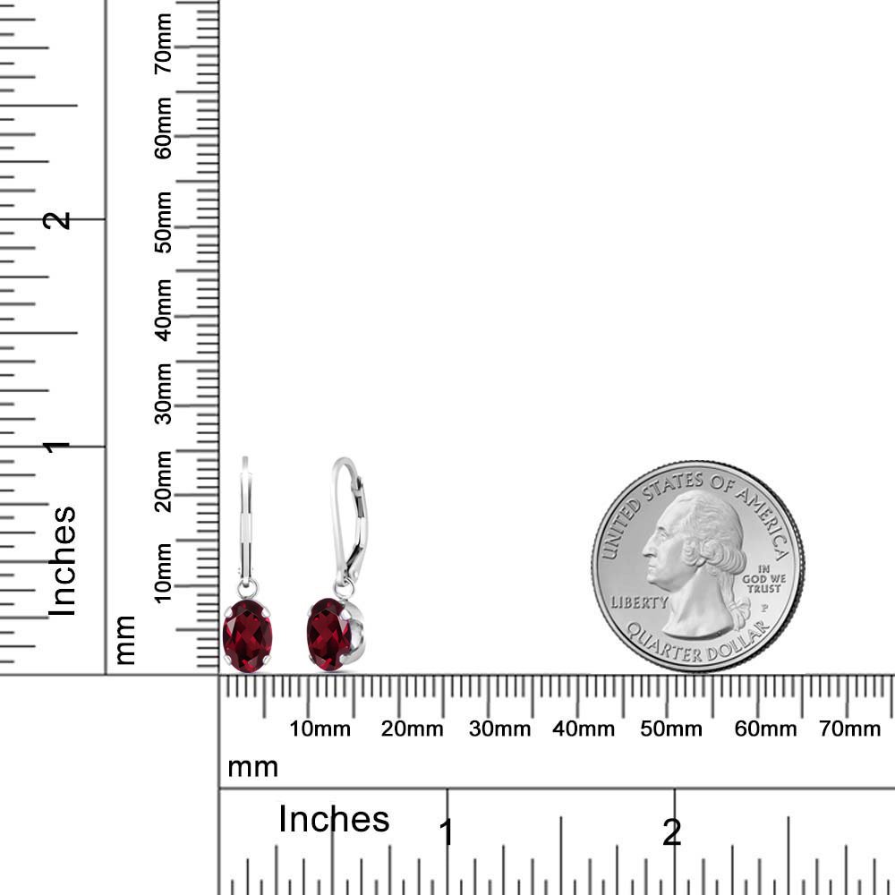 Gem Stone King 8X6MM Oval Genuine Birthstone Leverback Earrings - 925 Sterling Silver Drop Dangle Earrings for Women | Perfect Gift for Birthday, Anniversary & Mother's Day