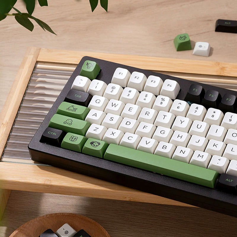 MonsGeek x Akko Neon Dye Subbed PBT MDA Profile Keycap Set - 227 Keys for Mechanical Keyboard | Perfect for Gaming, Typing & Custom Builds