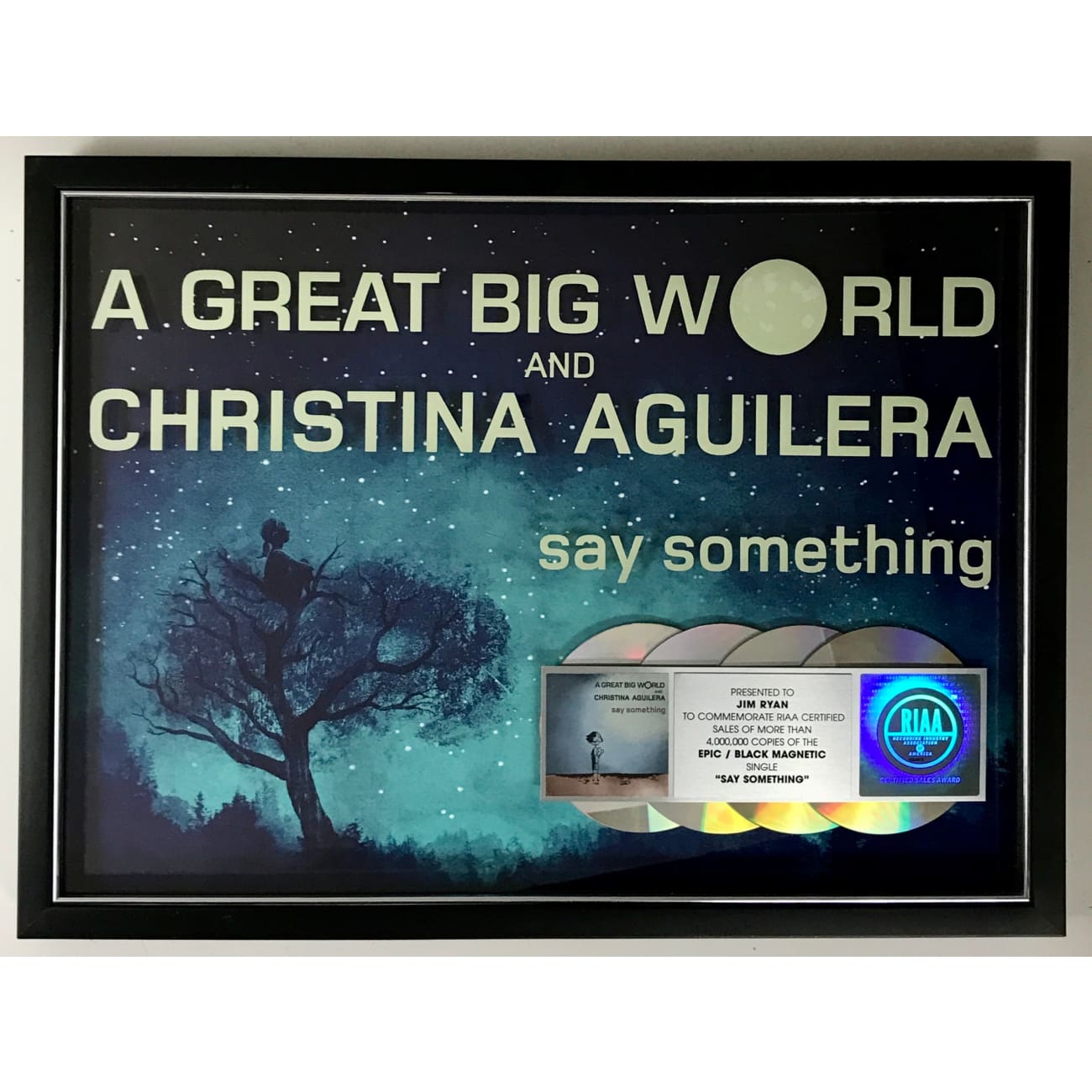 Christina Aguilera & A Great Big World - Say Something 4x Platinum Award-Winning Single | Perfect for Romantic Moments & Special Occasions