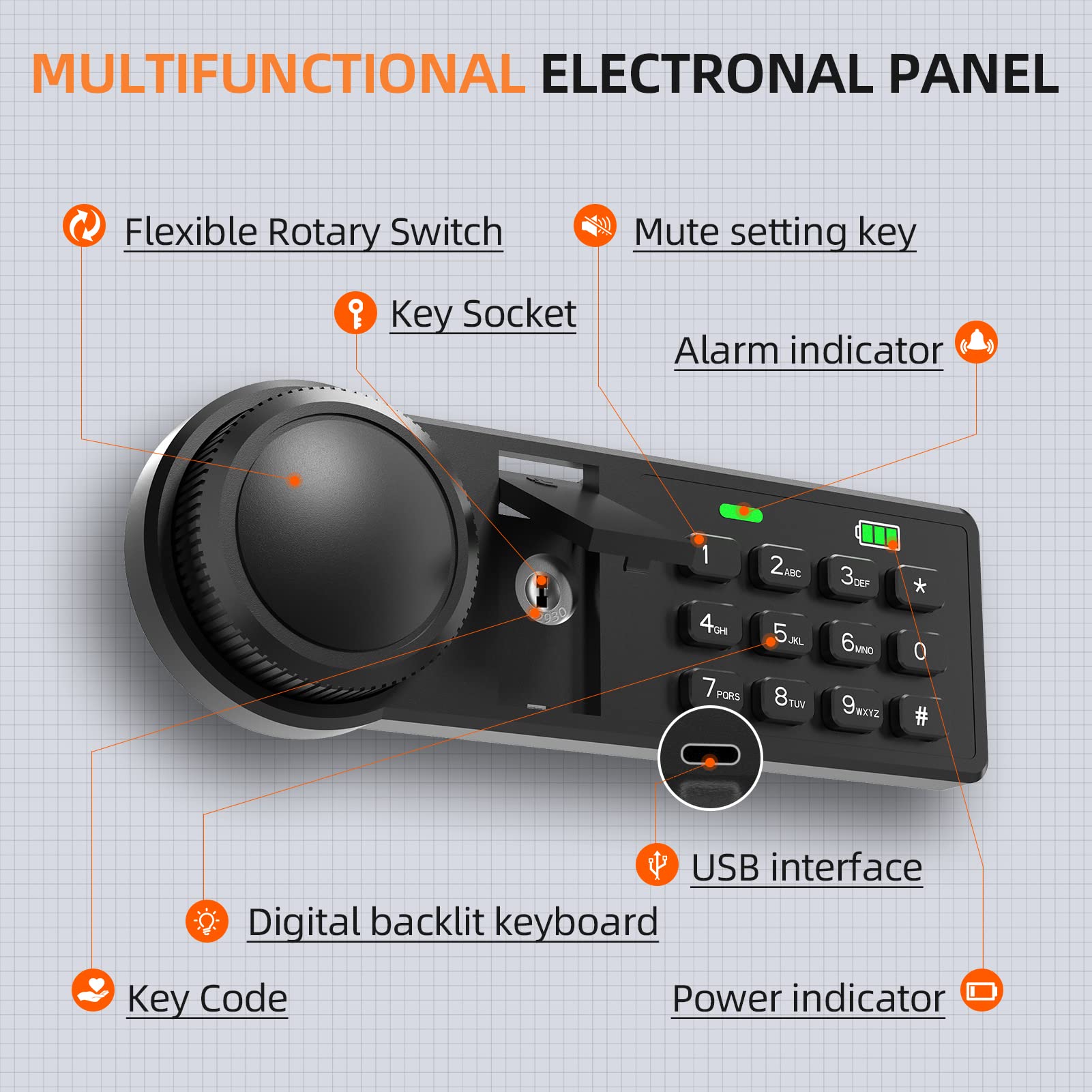 XDeer 45-Key Lock Box with Deposit Slot & LED Light - Wall Mount Key Storage Cabinet for Hotels, Offices & Homes - Secure Key Organizer for Front Desk, Rental Properties & Business Use