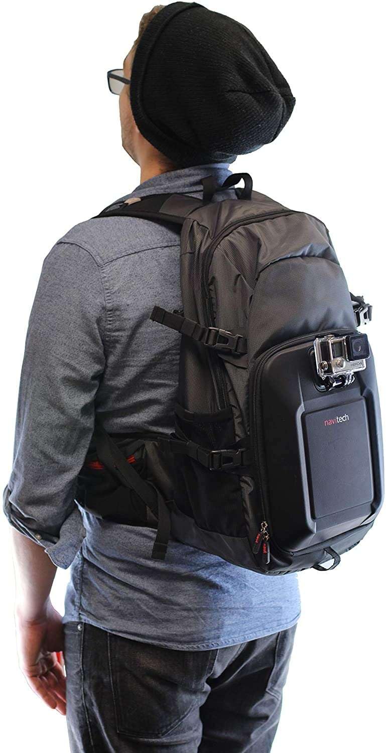Navitech Waterproof Action Camera Backpack with Integrated Chest Strap - Compatible with Xilecam, GoPro & DJI Action Cameras - Perfect for Hiking, Cycling & Outdoor Adventures