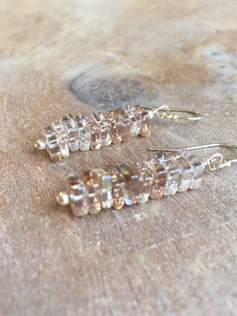 Imperial Topaz Crystal Earrings - Sterling Silver or 14K Gold November Birthstone Jewelry | Perfect Gift for Her, Birthday, Anniversary & Special Occasions