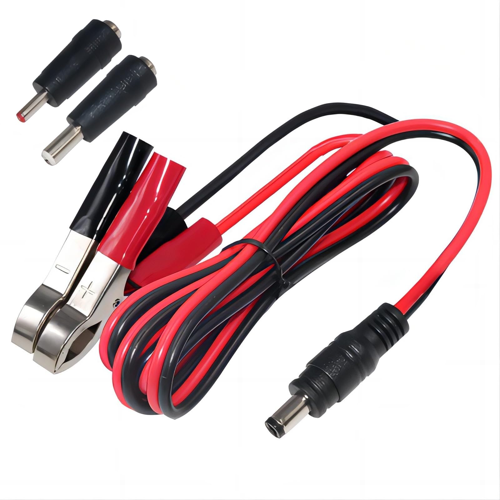 KUNCAN DC 5.5x2.1mm Male to Alligator Clips 12V Battery Charger Cable - 5FT Heavy Duty Extension Cord for Car Battery Charging, Power Supply, Auto Accessories & DIY Electronics Projects
