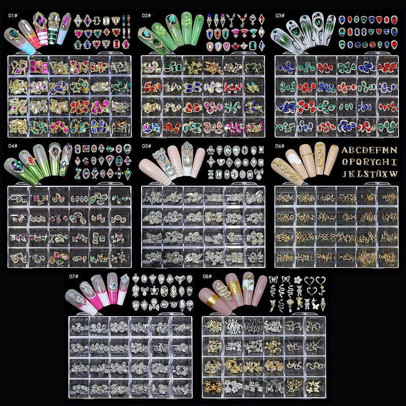 3D Crystal Charm Jewelry - 24 Grid Storage Box for Necklaces, Bracelets & Earrings | Perfect for Travel, Gifts & Organizing Accessories