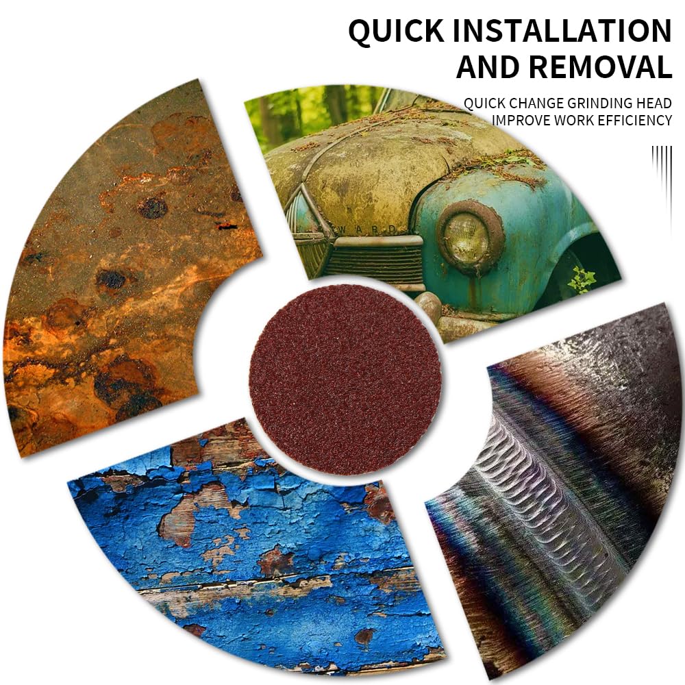100 Pcs 1 Inch Quick Change Sanding Discs - Aluminum Oxide Roll Lock Sanding Pads for Die Grinder, Surface Conditioning & Polishing (180 Grit) - Perfect for Metal, Wood & Automotive Finishing