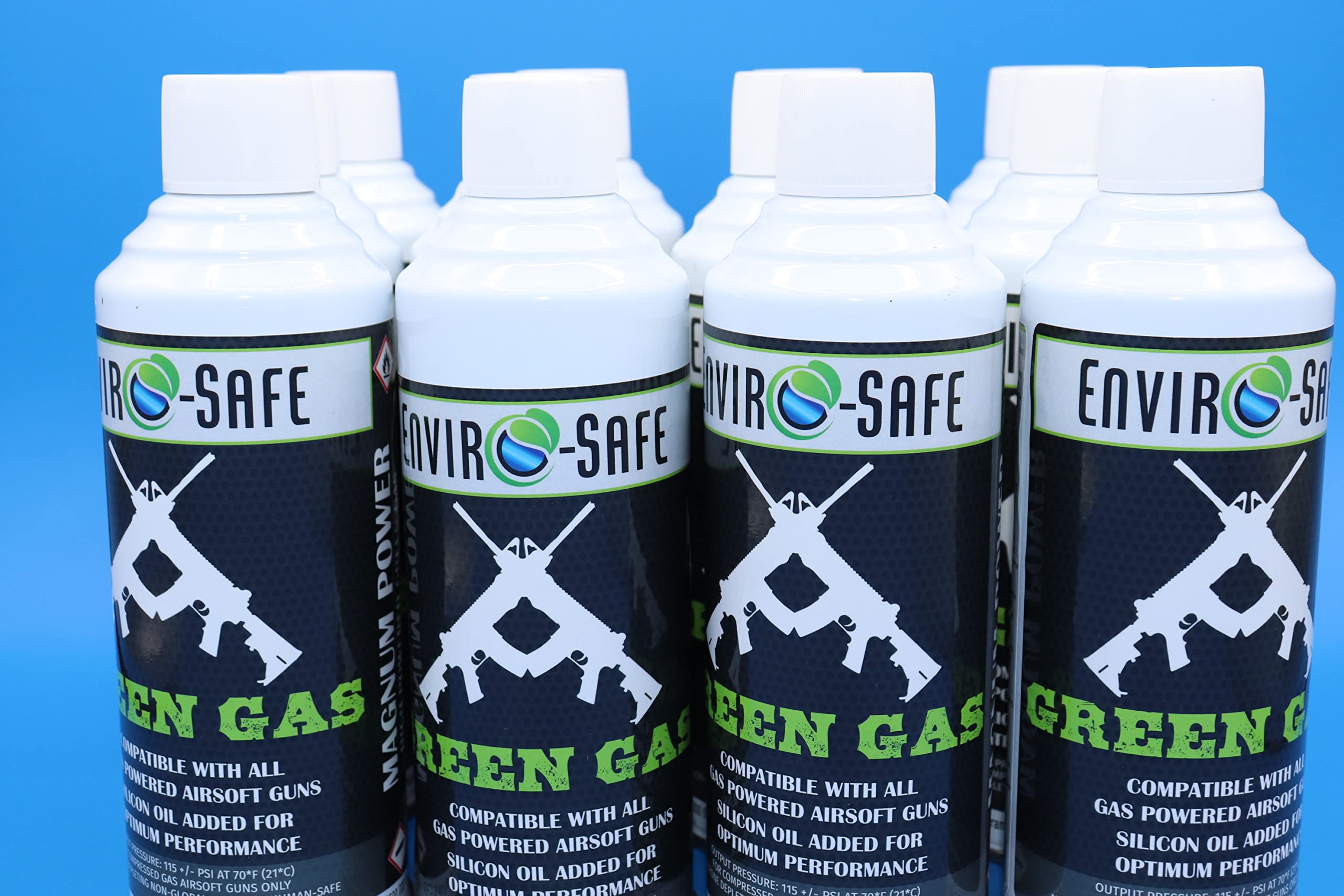Green Gas for Airsoft Guns - 12 Pack of 13.5 fl oz Cans (Pistol, Rifle, Handgun) | High Performance Propellant for Airsoft Battles & Target Practice