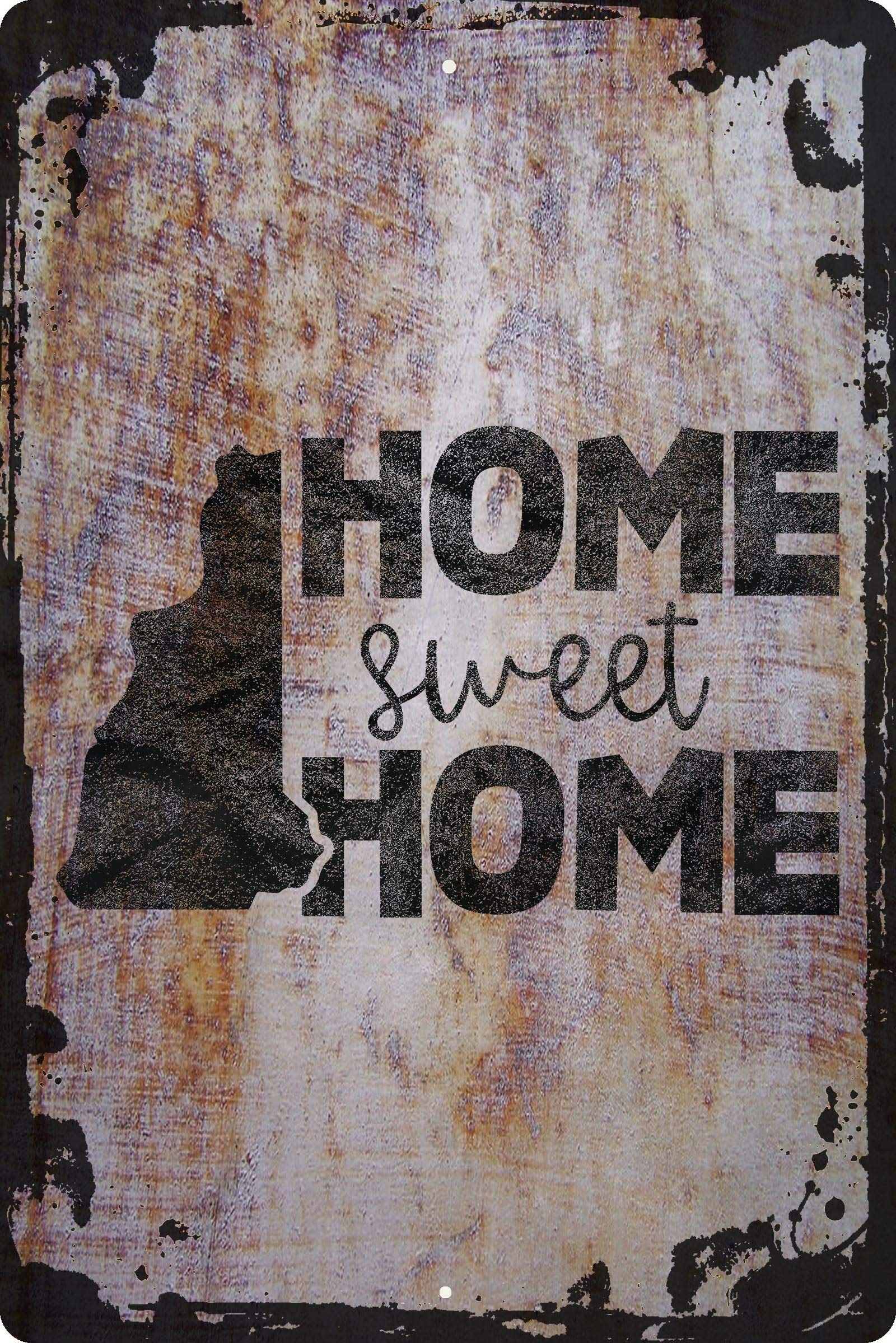 New Hampshire State Wall Art Decor - 12x18 Inch Beige Hometown Love Print - Funny Home Sweet Home Gift for Living Room, Bedroom & Office Decor