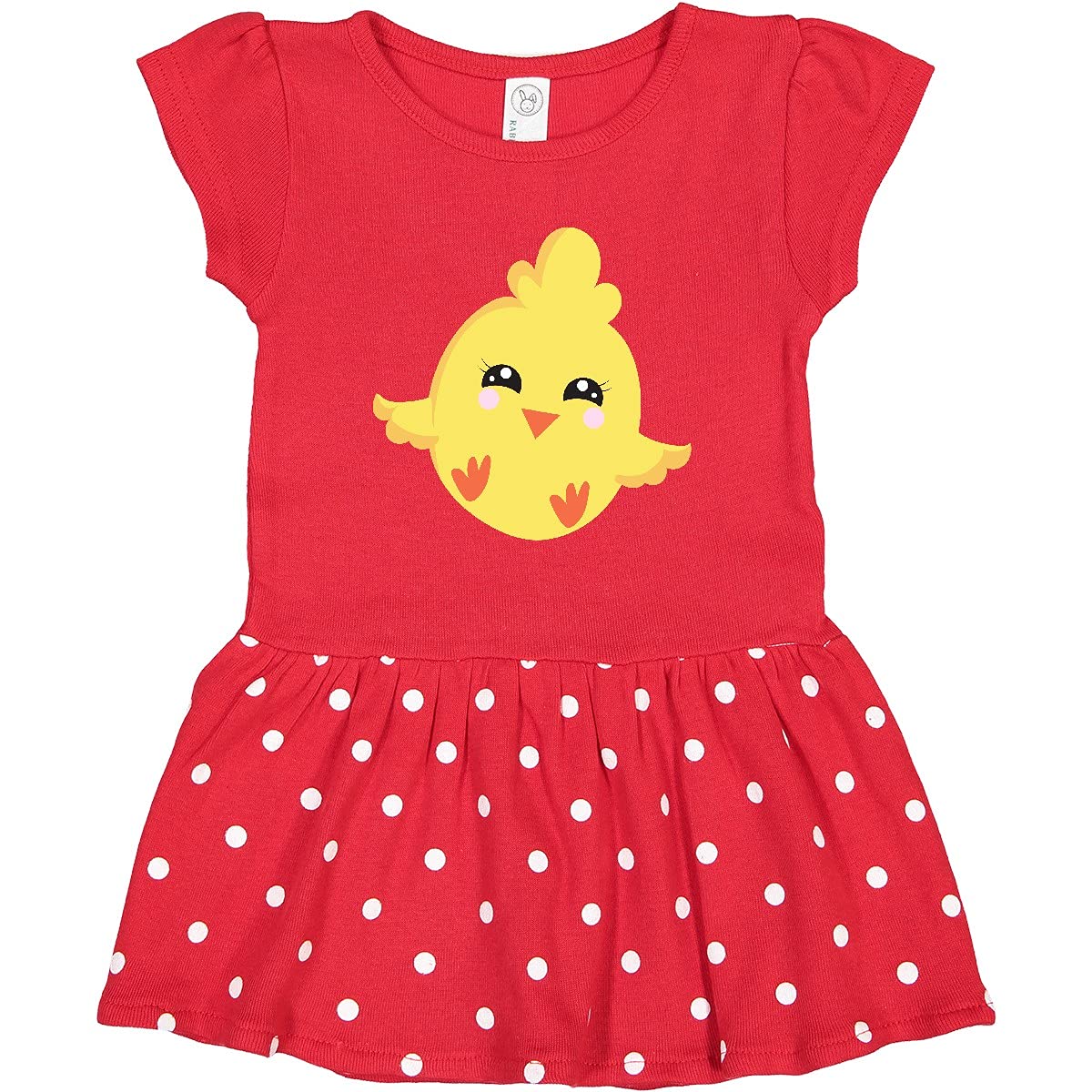 Inktastic Cute Chicken Print Toddler Dress - Adorable Baby Chick Design for Girls - Perfect for Playdates, Parties & Everyday Wear