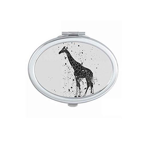 DIYthinker Portable Foldable Double-Sided Makeup Mirror with Cute Giraffe Cartoon Design - Compact Travel Mirror for Makeup, Shaving, and Personal Grooming
