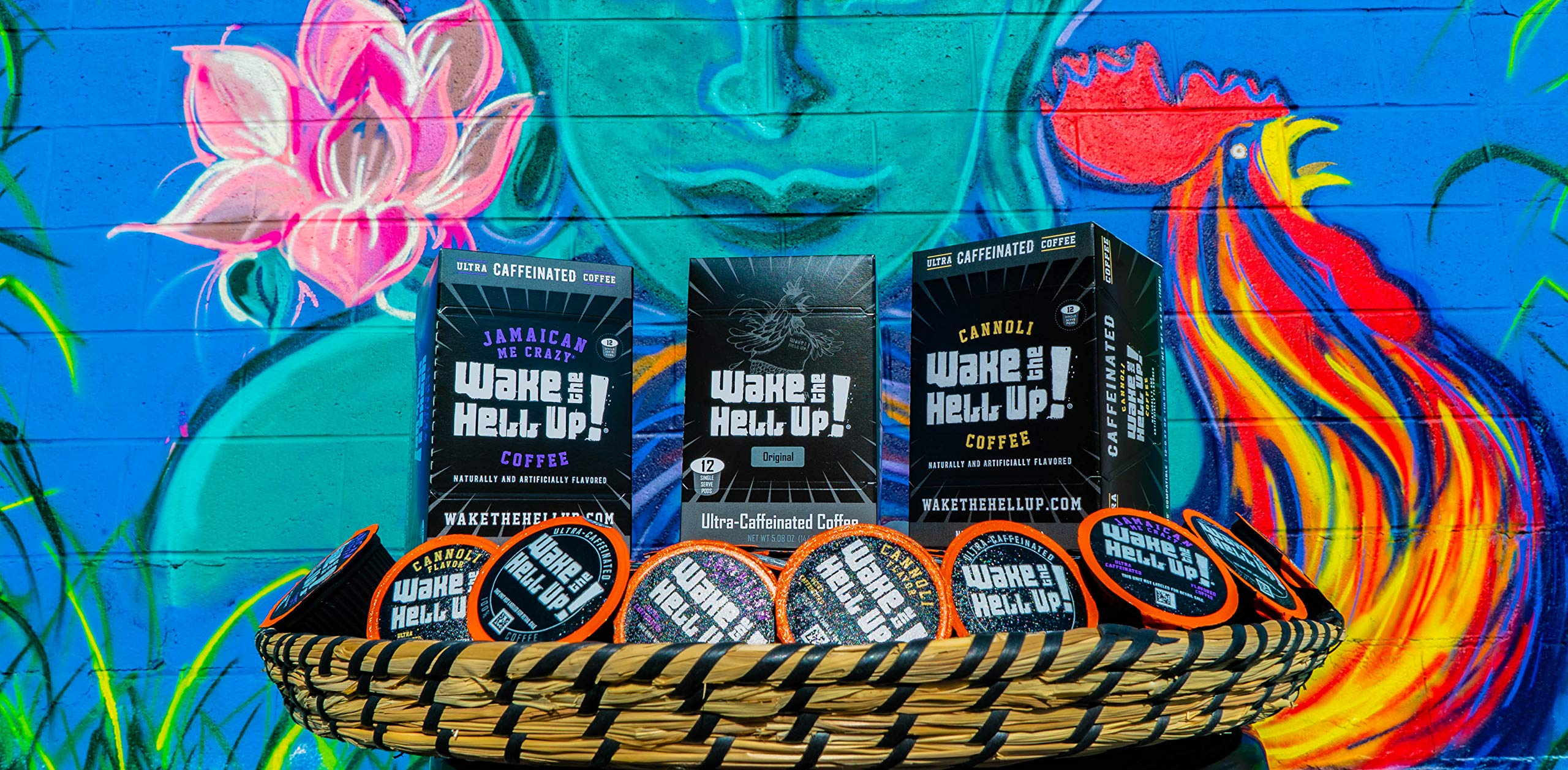 Wake The Hell Up! Ultra-Caffeinated Cannoli Flavored Coffee Pods (24 Count) - Compatible with Keurig K-Cup & 2.0 Brewers | Perfect for Morning Energy Boost & Office Productivity