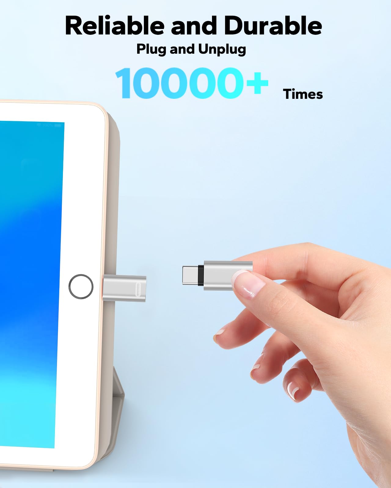 MoKo 2-Pack Lightning to USB C Adapter - Female to Male Connector for iPhone 15/16 Pro/Pro Max/Plus, Galaxy S24, iPad Pro/Air - Fast Charging & Data Transfer (Not for Audio/OTG) - Silver PD - Perfect for Travel, Office & Home Charging Solutions